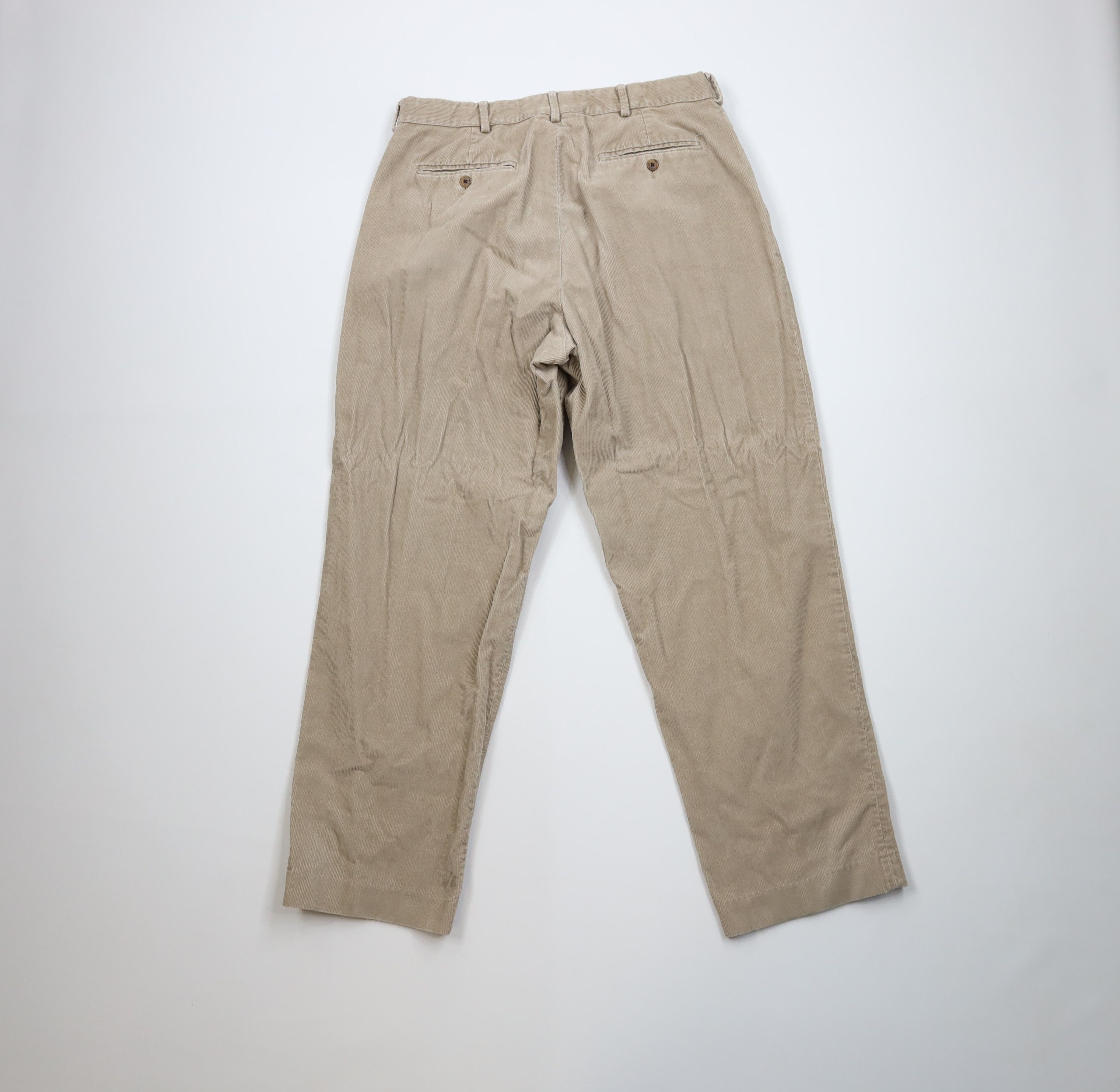 Lands' End Vintage 90s Lands End Pleated Wide Leg Corduroy Chino Pants Size US 34 / EU 50 - 8 Thumbnail