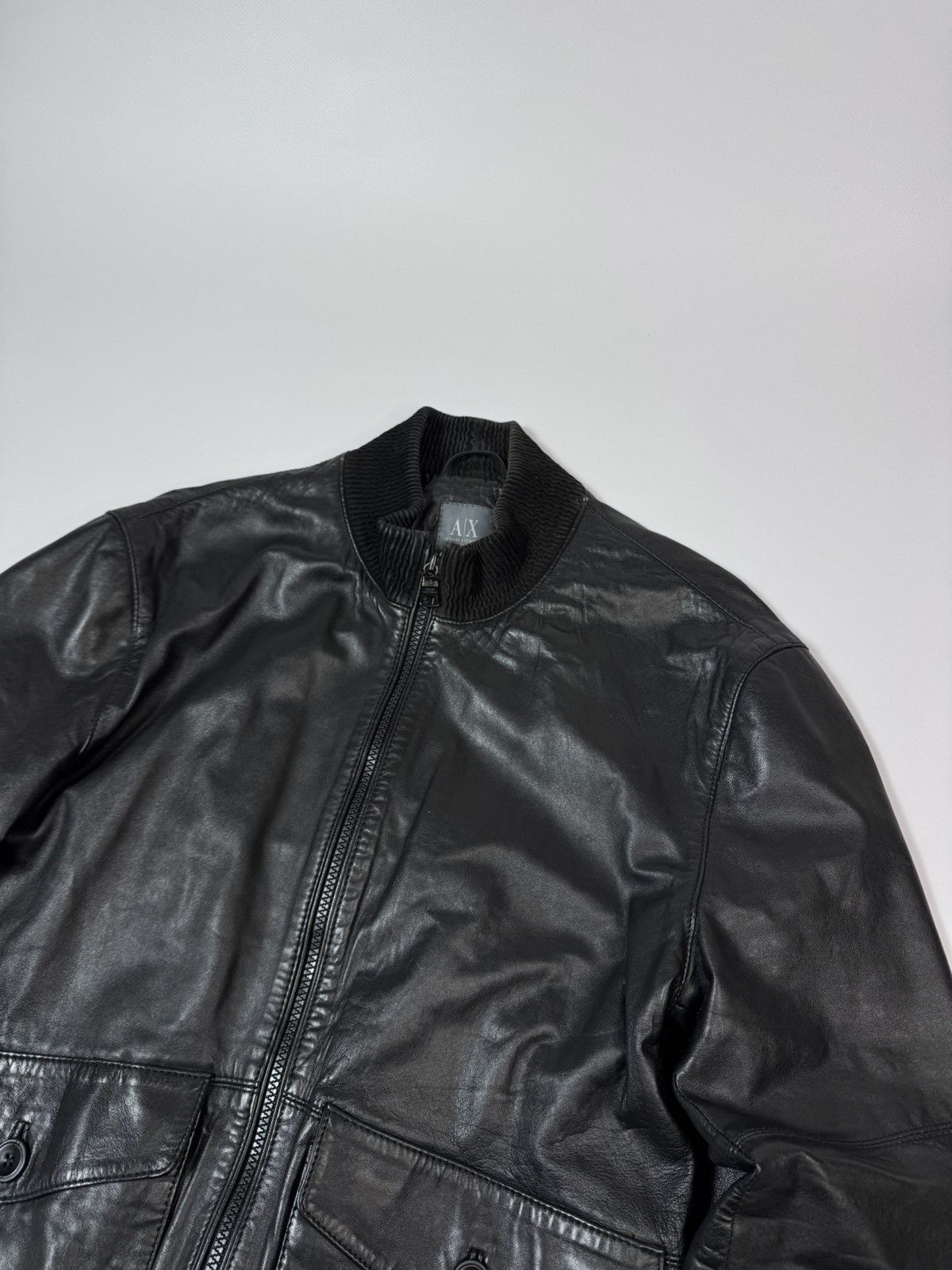 Armani Exchange Armani Exchange Classic Leather Jacket Size US M / EU 48-50 / 2 - 2 Thumbnail
