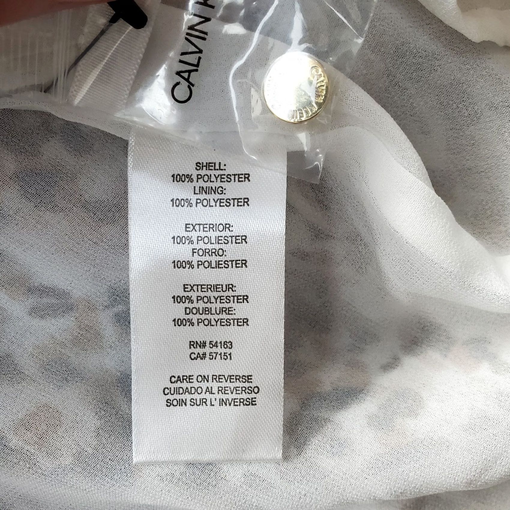Calvin Klein Calvin Klein Blouse Womens S Multi Leopard Print Lined Balloon Sleeve V-Neck Shirt Womens S Size S / US 4 / IT 40 - 6 Thumbnail