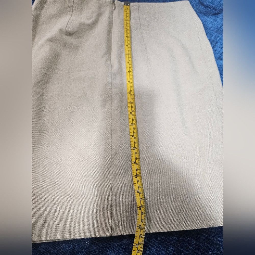 Other Akris Punto Khaki Canvas Knee Length Skirt 6 Size 26" / US 2 / IT 38 - 5 Thumbnail