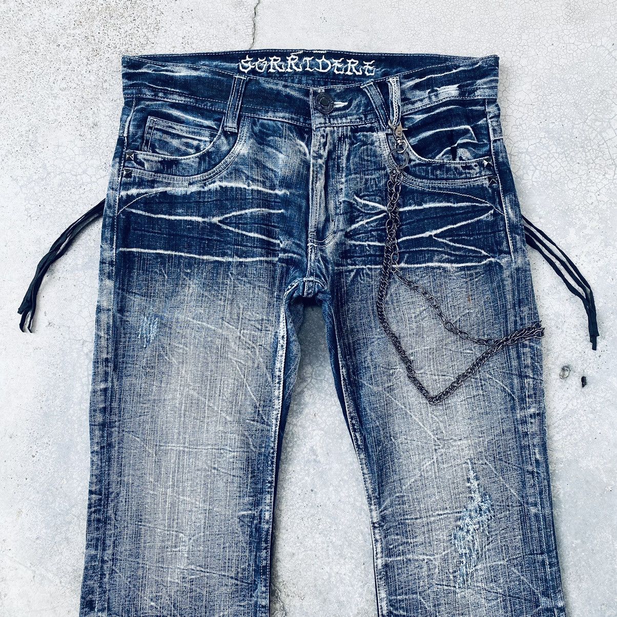 Japanese Brand Vintage Sorridere Flared Distressed Denim Pants Size US 34 / EU 50 - 3 Thumbnail