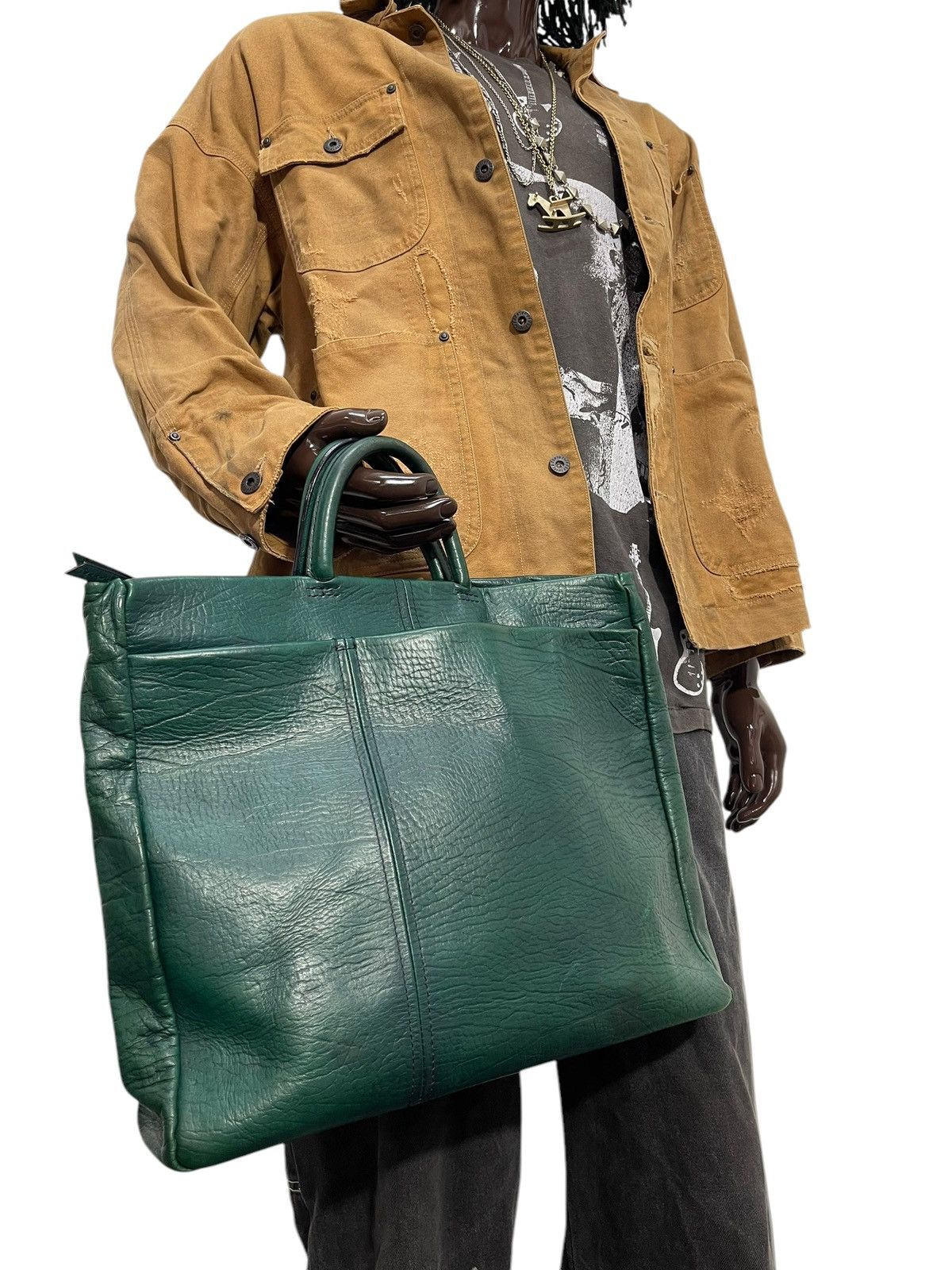 Genuine Leather Full Leather M+ Tenera Japan Cowhide Tote Bag 1🟩3 Size ONE SIZE - 1 Thumbnail