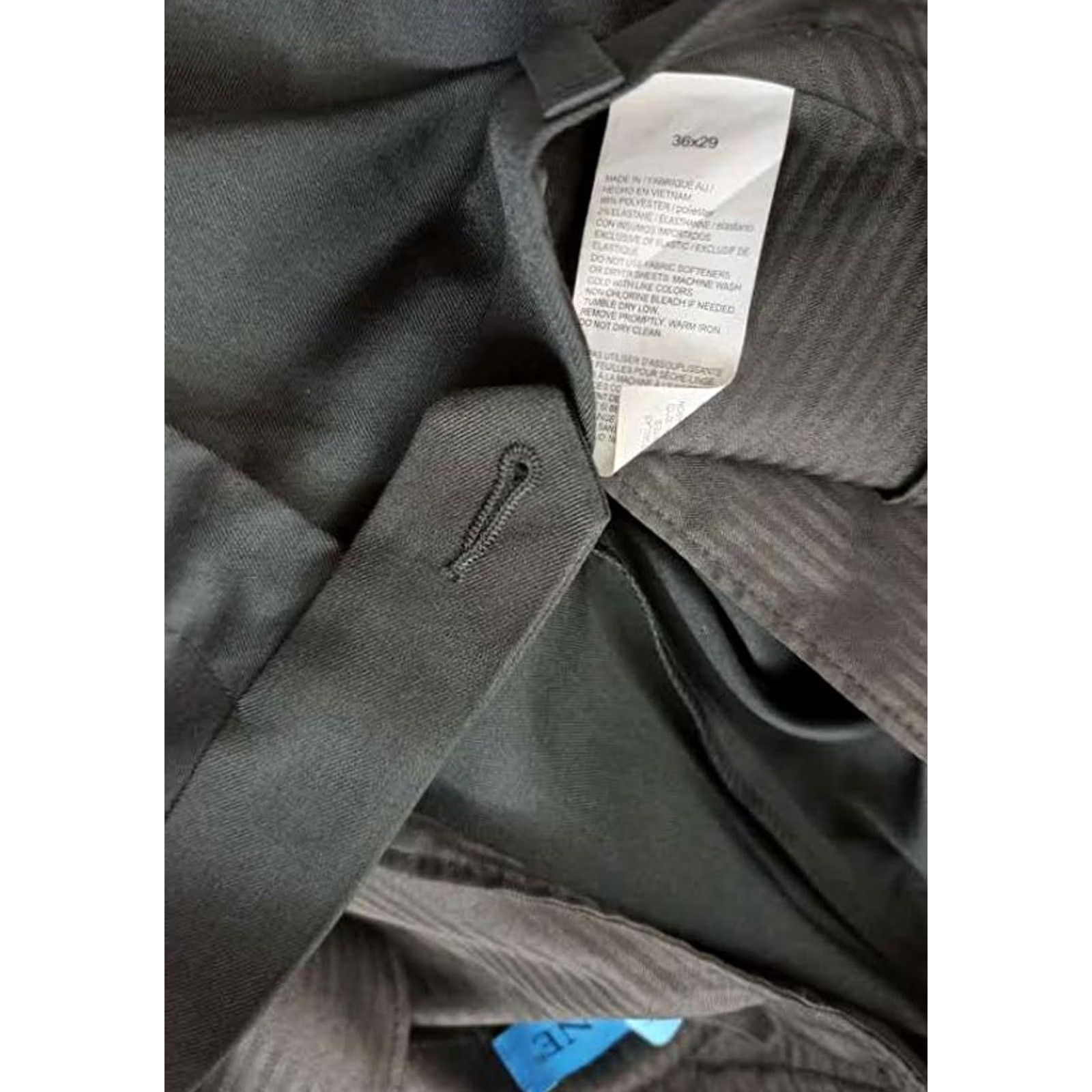 Vintage Crosshatch Pants Mens M Black Savane Stretch Strait Fit Flat Front Size US 31 - 4 Thumbnail