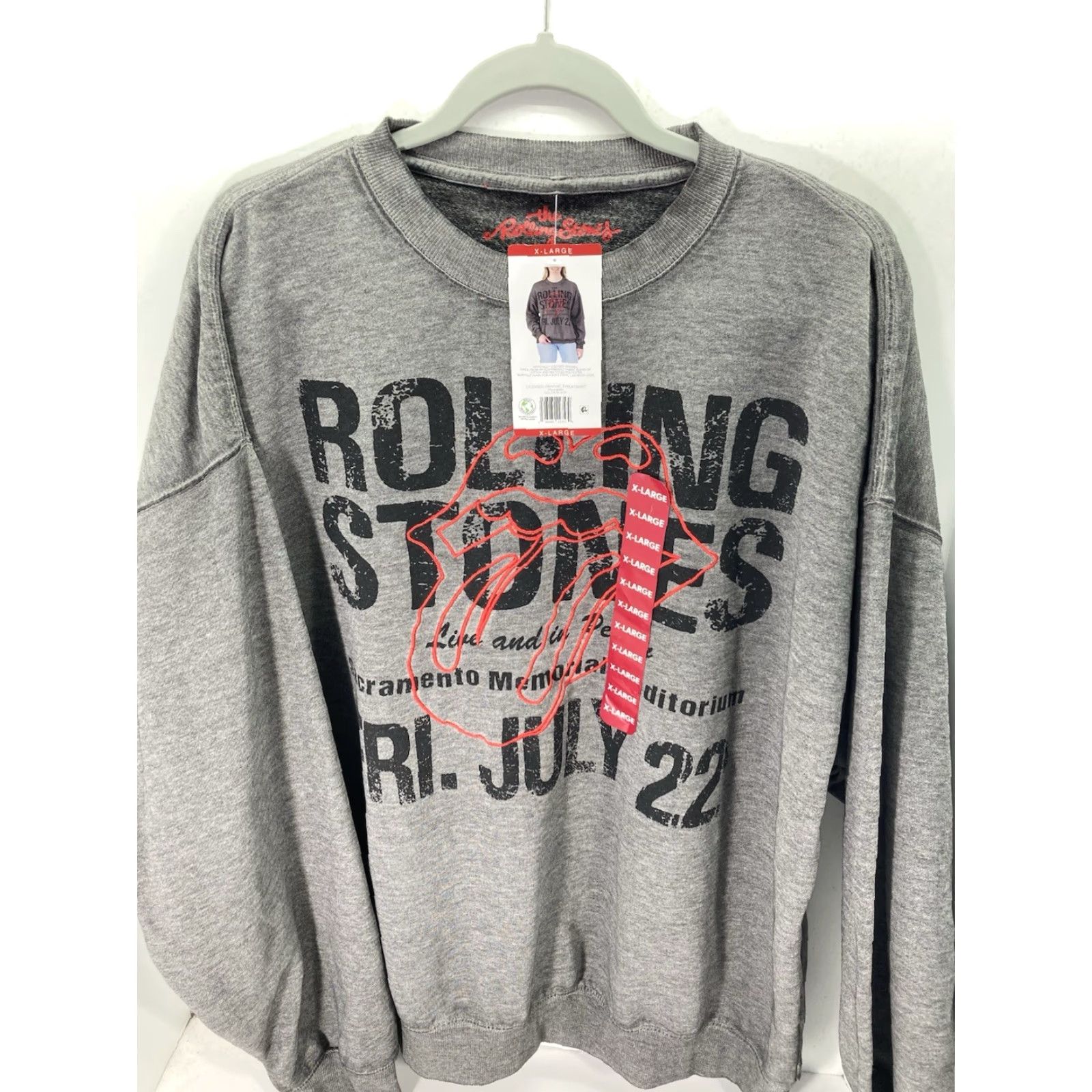 Vintage Rolling Stones Sweatshirt Women Gray XL Band Long Sleeve Pullover NWT Size XL / US 12-14 / IT 48-50 - 2 Thumbnail