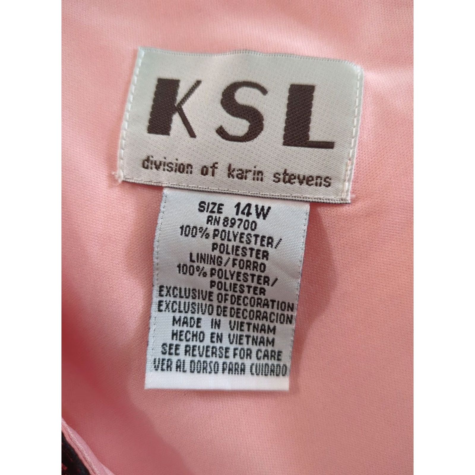 Vintage KSL Karin Stevens Women's Top Tank Crop Size 14 Pink Lace Bow Sleeveless Blouse Regular Polyester Casual 14 Womens Size XL / US 12-14 / IT 48-50 - 3 Thumbnail