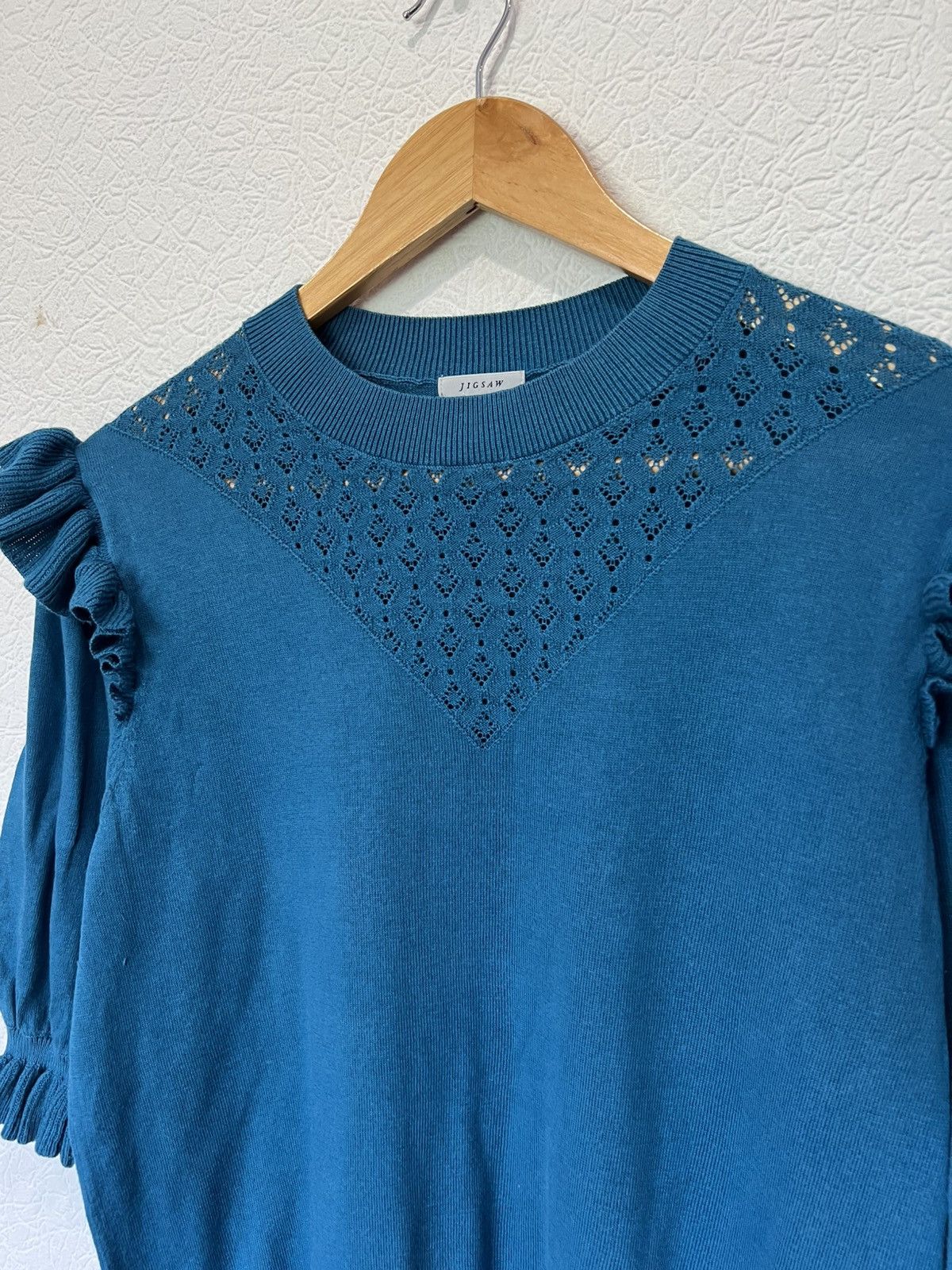 Jigsaw Jigsaw Blue T Shirt Shirt Blouse Silk Size L / US 10 / IT 46 - 2 Thumbnail