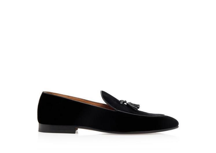 Tom Ford o1w1db10724 Velvet Loafers in Black Size US 10 / EU 43 - 1 Thumbnail