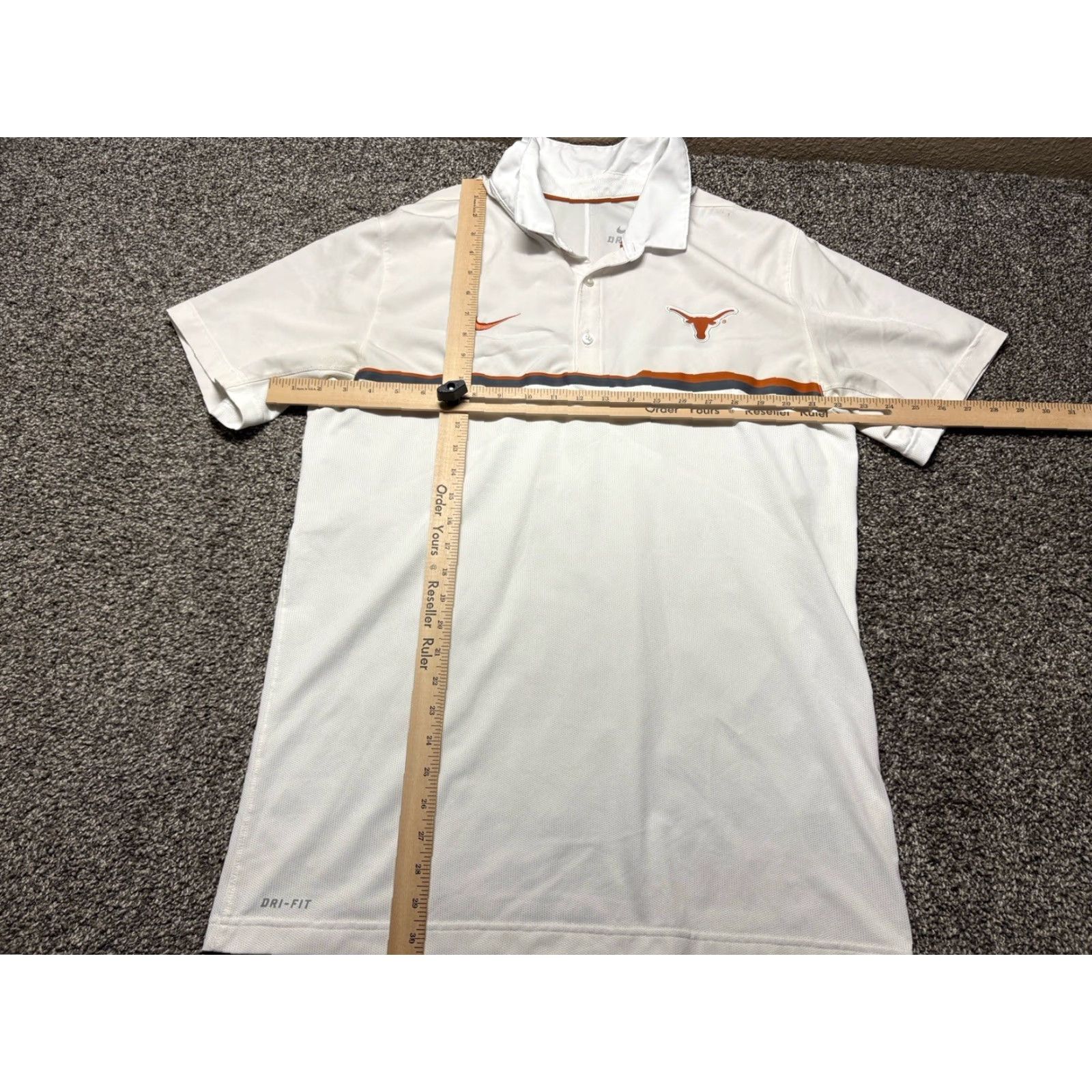 Nike Nike Polo Shirt Mens Large White Striped Dri-Fit Texas Longhorns Size US L / EU 52-54 / 3 - 3 Thumbnail