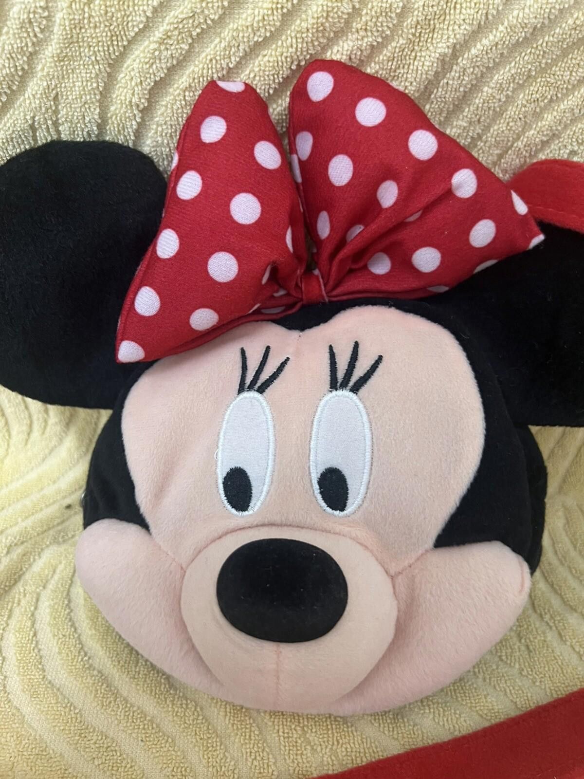 Black Pyramid Minnie Mouse Kids Plush Bag Purse 3D Face Shoulder Strap Size ONE SIZE - 2 Thumbnail