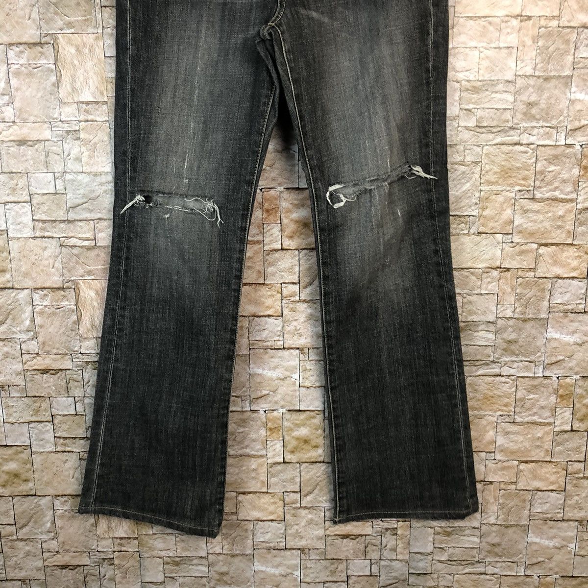 Japanese Brand Uniqlo japan Black ripped Distressed Denim Pants #A1012 Size US 28 / EU 44 - 6 Thumbnail