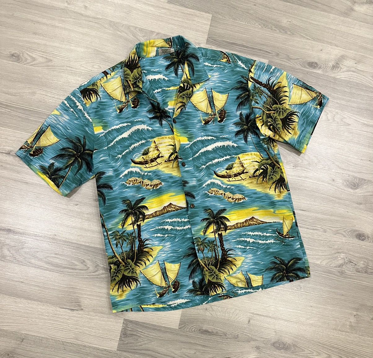 Rare Hawaiian Islands Overprinted Fish Style Hawaii Button Down Shirt Size  XL -  Canada