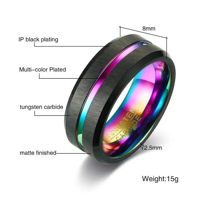 Other Thin Line Tungsten Ring Size ONE SIZE - 2 Thumbnail