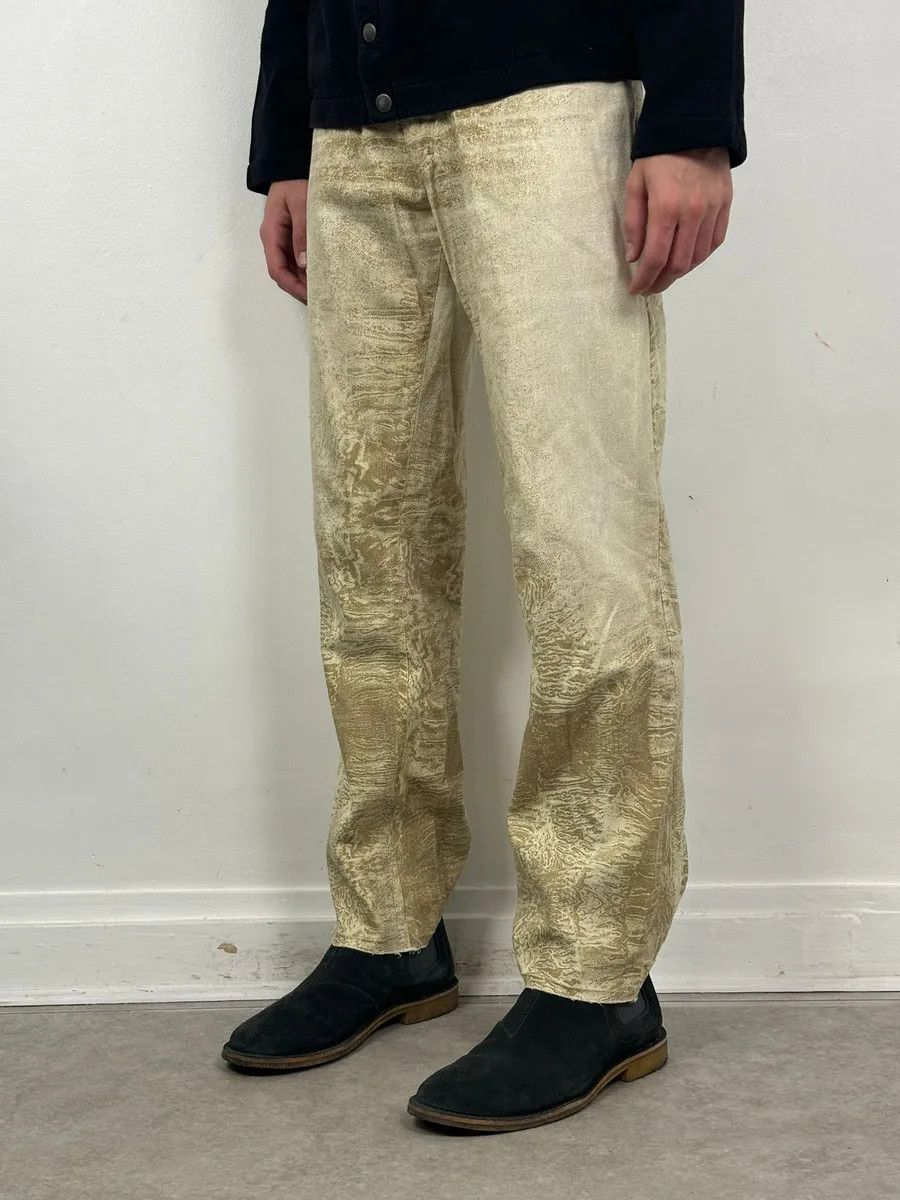Roberto Cavalli 2000s Roberto Cavalli White & Beige Marble Abstract Pants Size 26" / US 2 / IT 38 - 3 Thumbnail