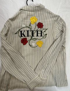 Kith Kith Multi Stripe Boxy Collared Overshirt Sandrift | Grailed