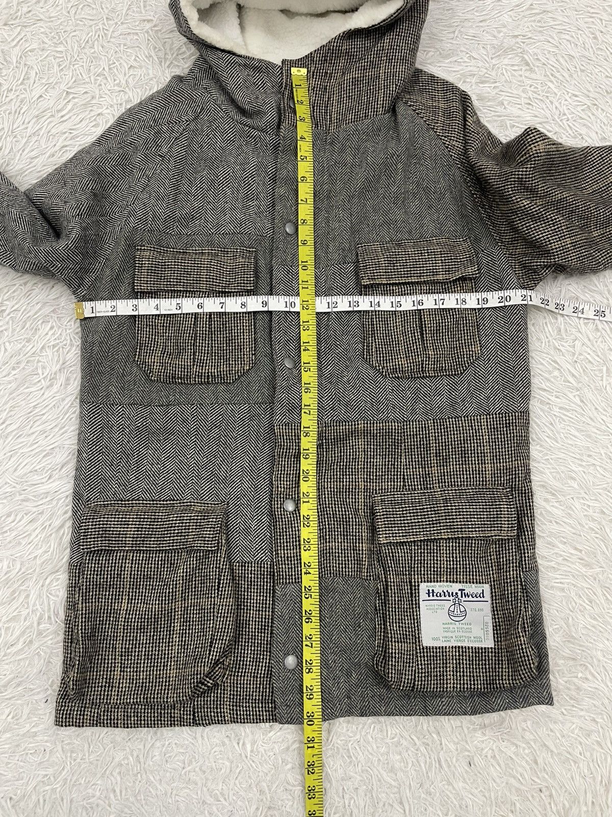 Harris Tweed Harris Tweed KMK 1998 UK Wear Patches Jacket Coat Hooded Size US L / EU 52-54 / 3 - 9 Thumbnail