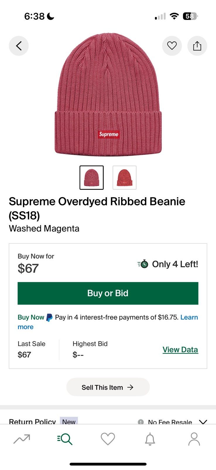 Supreme Supreme overdyed beanie Ss18 Size ONE SIZE - 4 Thumbnail