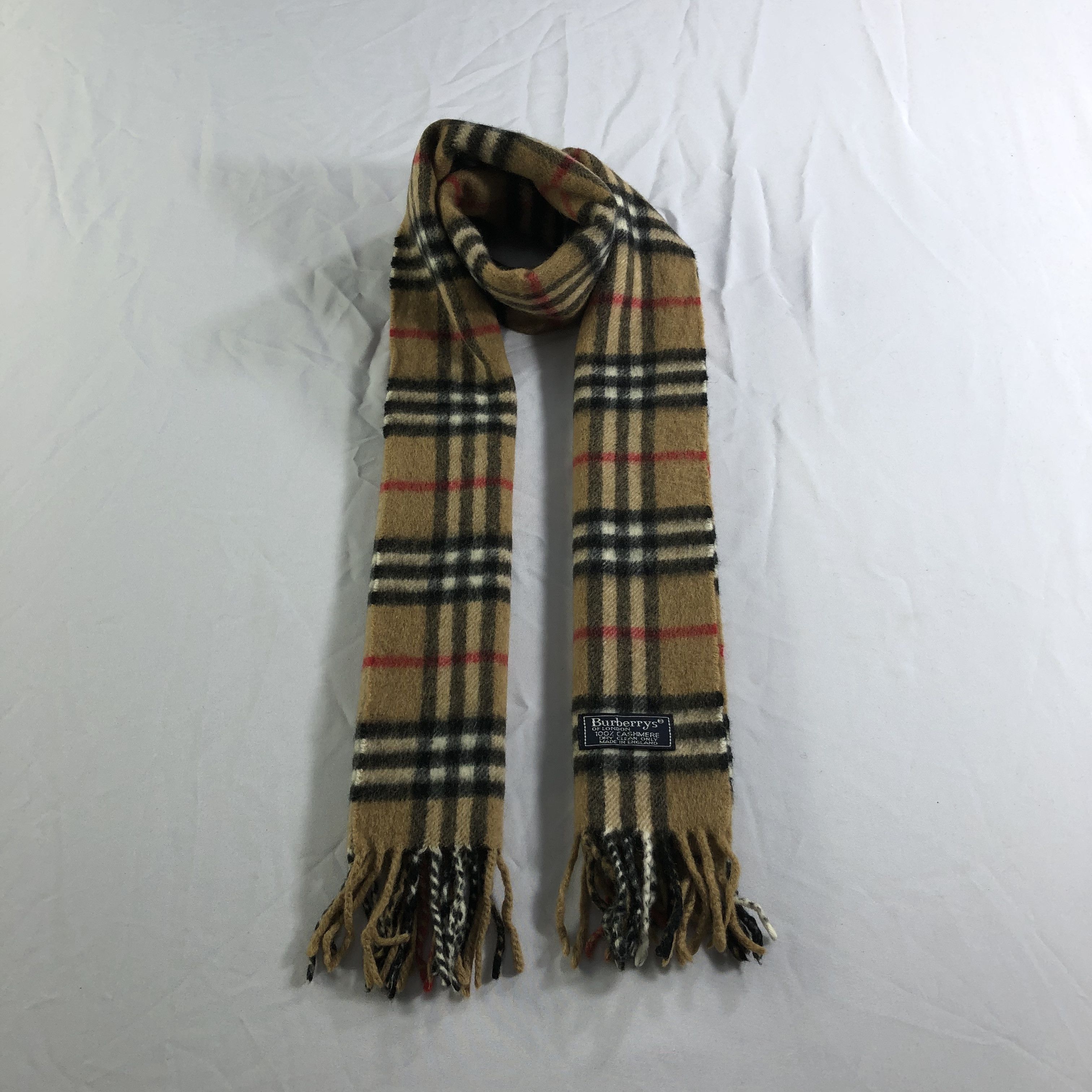 Burberry Burberrys Tan Nova Check Cashmere Scarf Muffler V2258 Size ONE SIZE - 1 Thumbnail