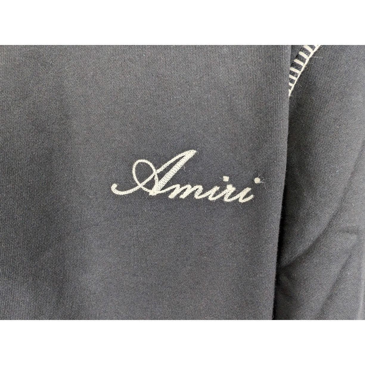 Amiri o1rshd1 Stitch Amiri Logo Hoodie in Black Size US M / EU 48-50 / 2 - 5 Thumbnail