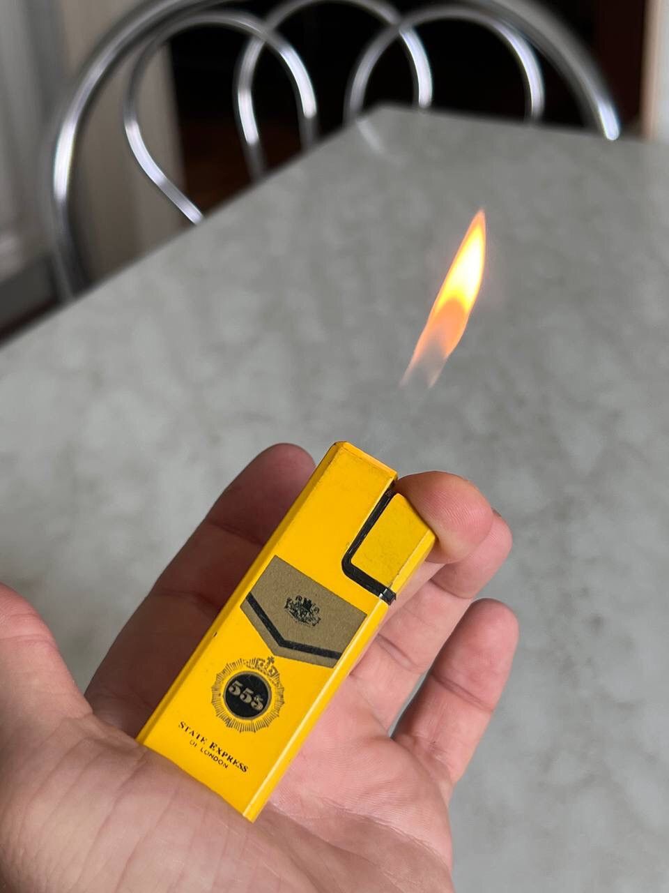 Vintage Y2K ELEGANCE State Express 555 GEOMETRIC METAL LIGHTER 90s Size ONE SIZE - 7 Thumbnail