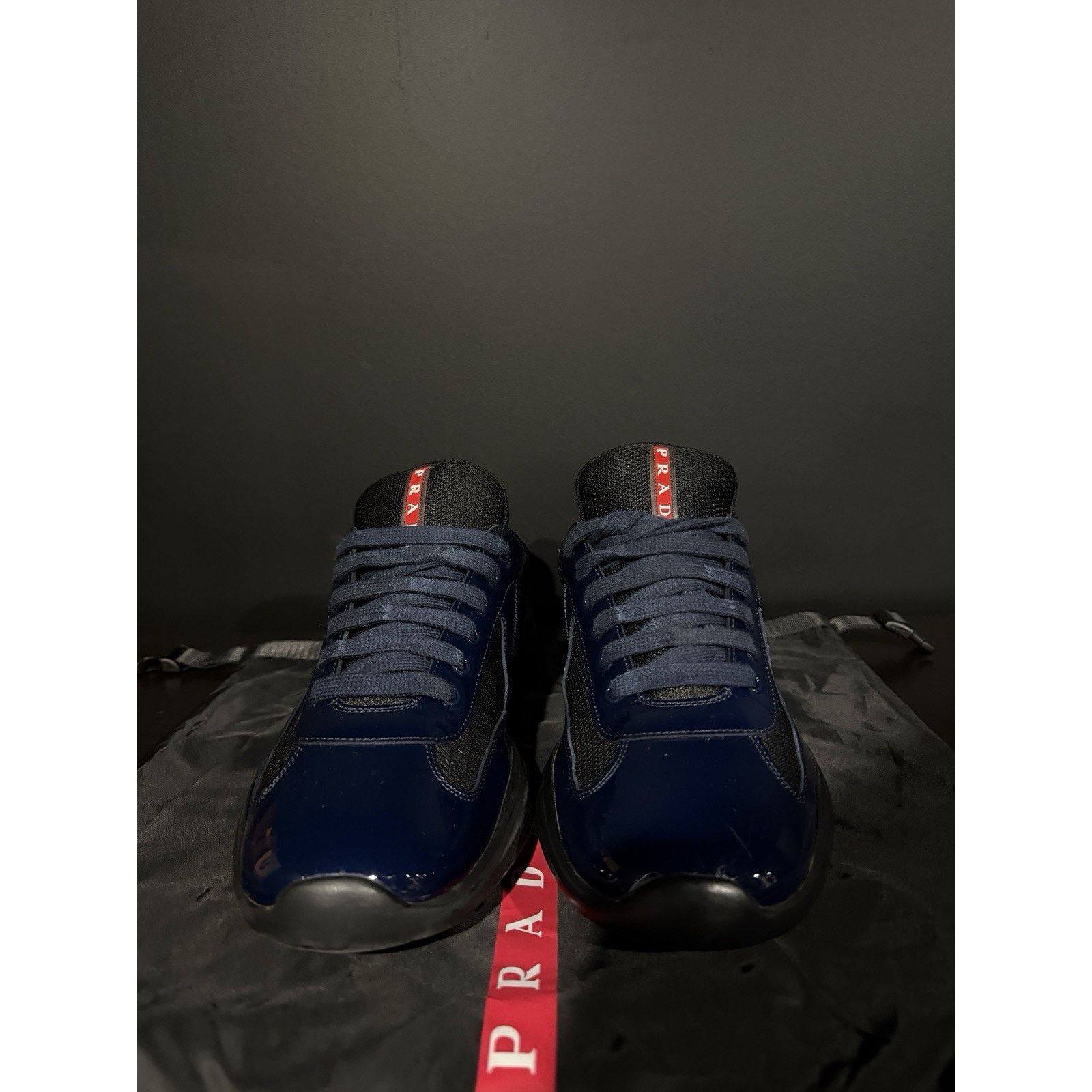 Prada Size 10.5UK/11.5-12M PRADA Cup Blue & Red Patent Leather Size US 11.5 / EU 44-45 - 3 Thumbnail