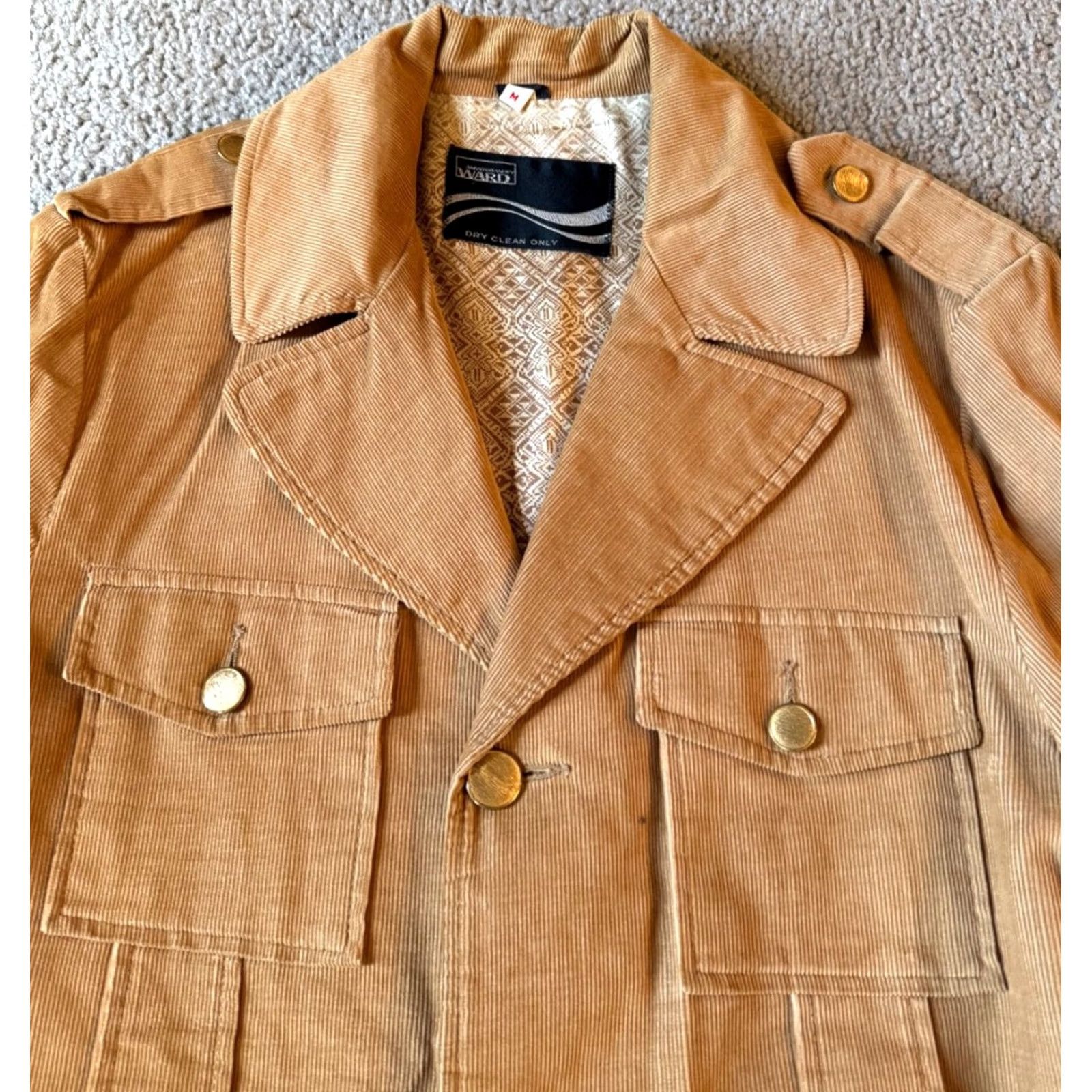 Vintage VINTAGE Montgomery Ward Belted Corduroy Jacket Men Medium Tan Size US M / EU 48-50 / 2 - 4 Thumbnail