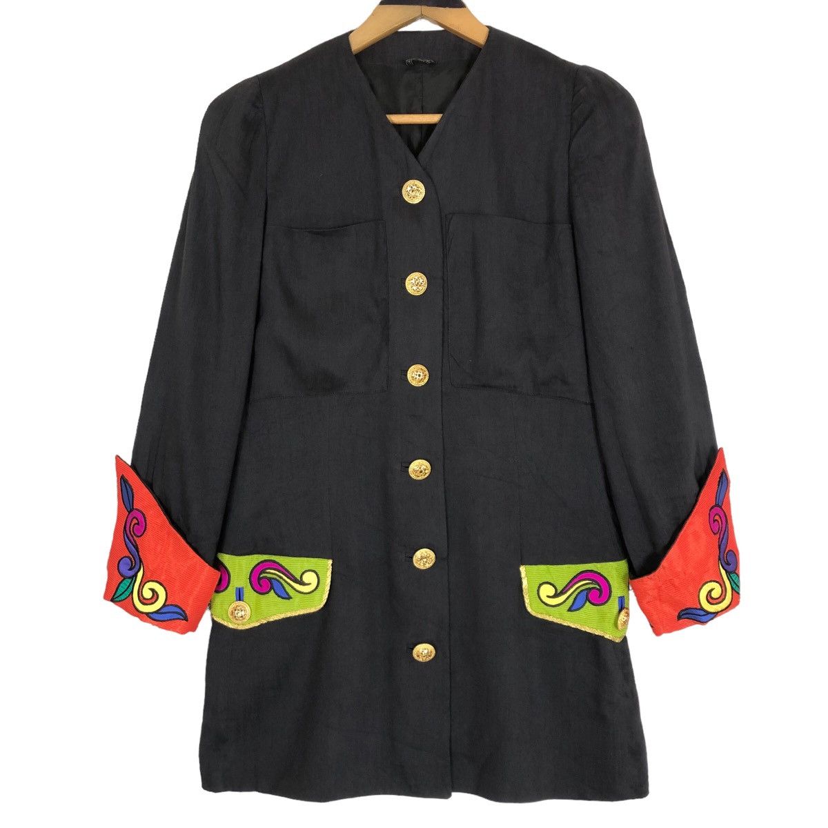 Versace Vintage Gianni Versace Couture 1991 S/S Baroque Cuff Blazer Size S / US 4 / IT 40 - 3 Thumbnail