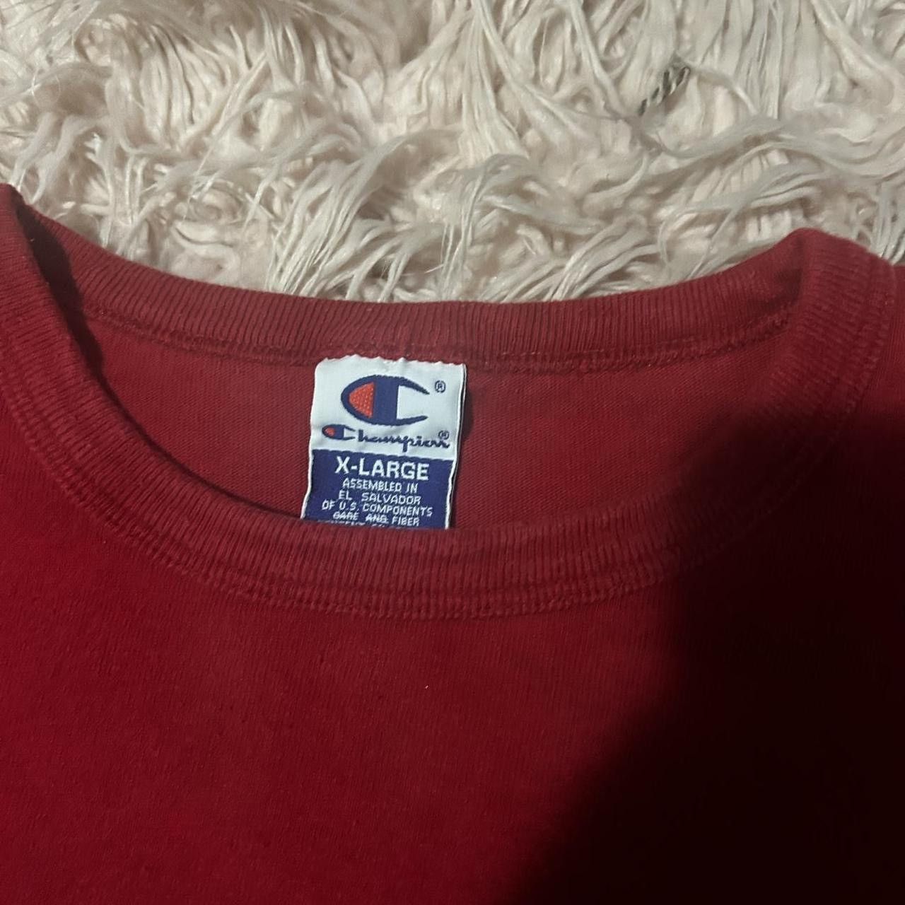 Champion Vintage 90s Champion Red Boxy Tshirt Size US XL / EU 56 / 4 - 3 Thumbnail
