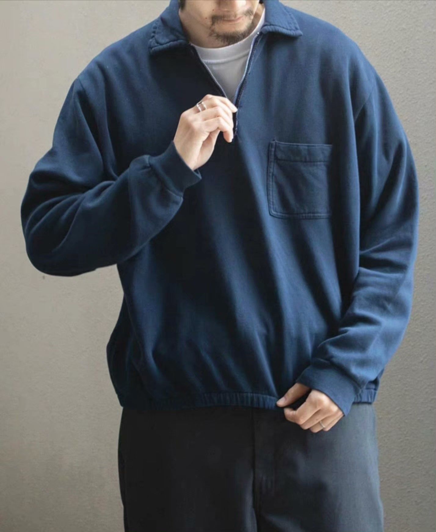 A.PRESSE a.presse 26ss Vintage Half Zip Sweatshirt Size US M / EU 48-50 / 2 - 8 Thumbnail