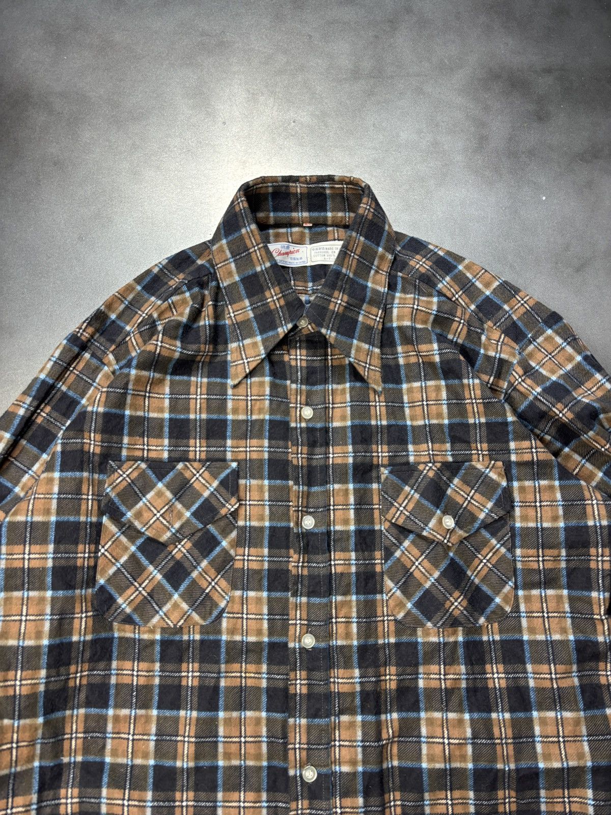 Champion × Vintage Vintage Champion Flannel Shirt 1970s 1980s Easy Rider Plaid Size US M / EU 48-50 / 2 - 6 Thumbnail