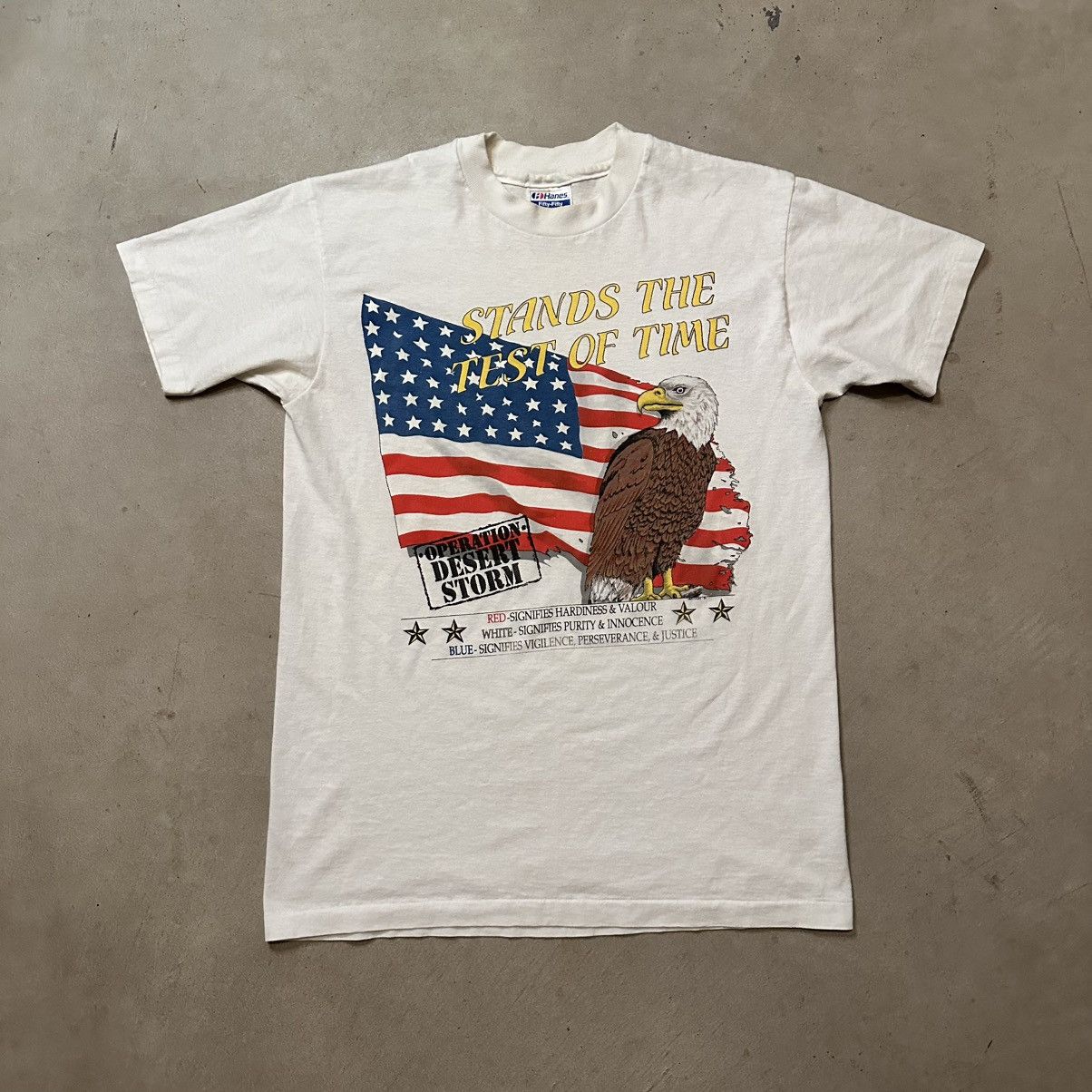 Hanes Vintage 1991 Hanes Operation Desert Storm US Military Shirt Size US M / EU 48-50 / 2 - 2 Thumbnail