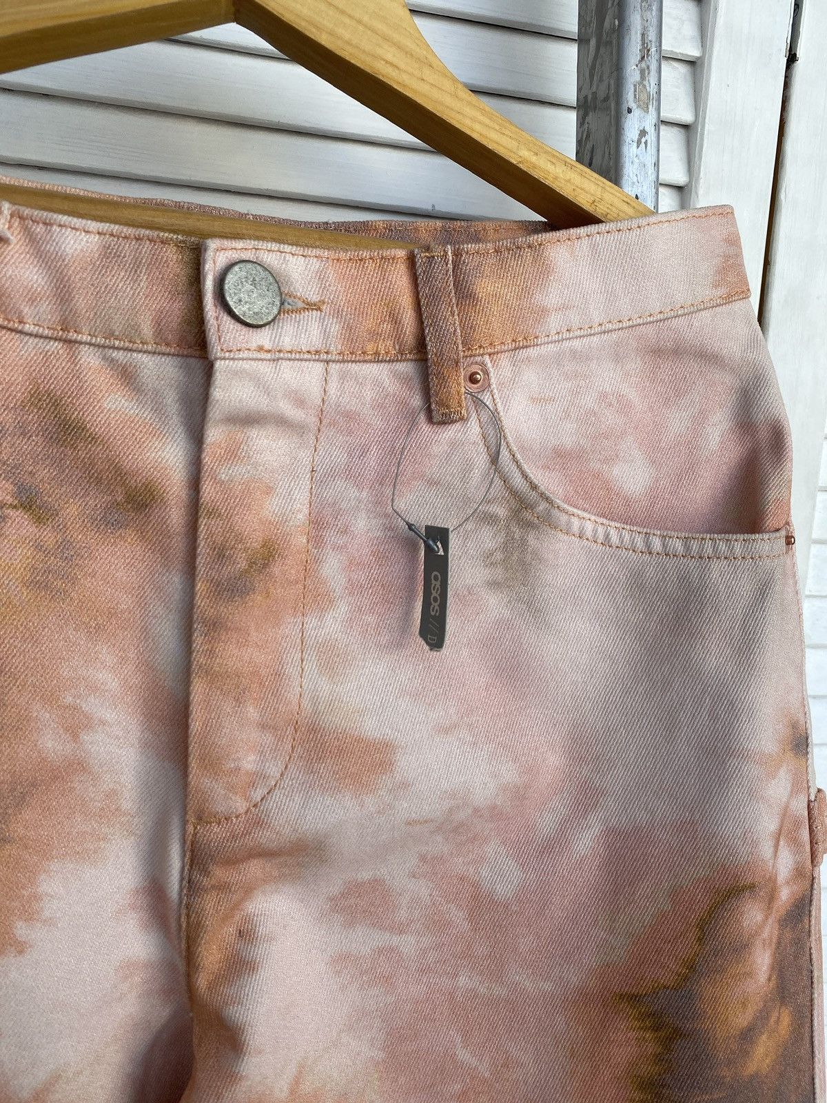 Asos × Japanese Brand Crazy ASOS DESIGN Pastel Tie Dye Carpenter Baggy Denim Jeans Size 28" / US 6 / IT 42 - 5 Thumbnail