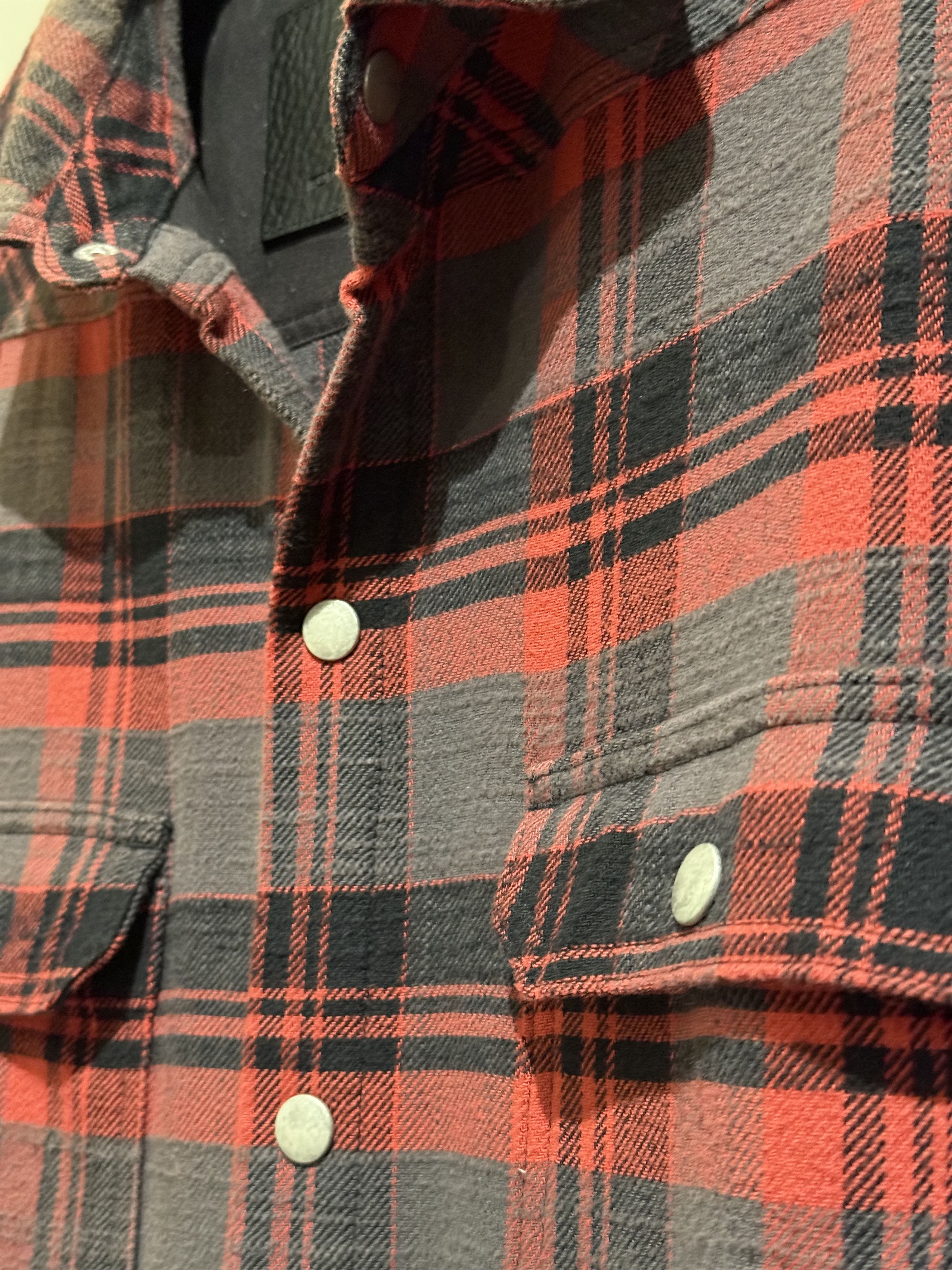 Rick Owens Drkshdw Red Tyrone Plaid Jumbo Outershirt (Size M) Size US M / EU 48-50 / 2 - 3 Thumbnail