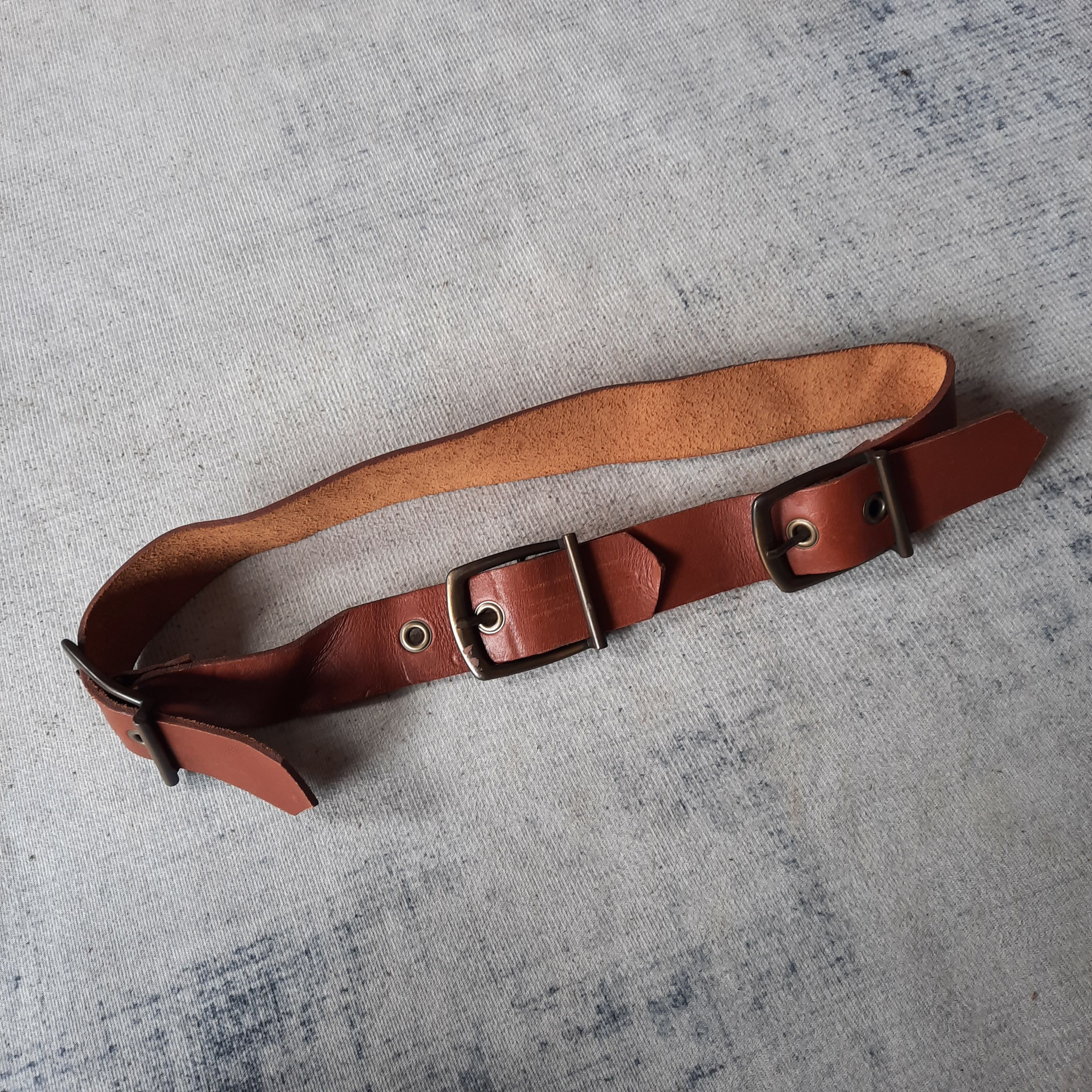 Tornado Mart ☠️ 3 buckle garrison solid brass punk rock leather belt Size ONE SIZE - 7 Thumbnail