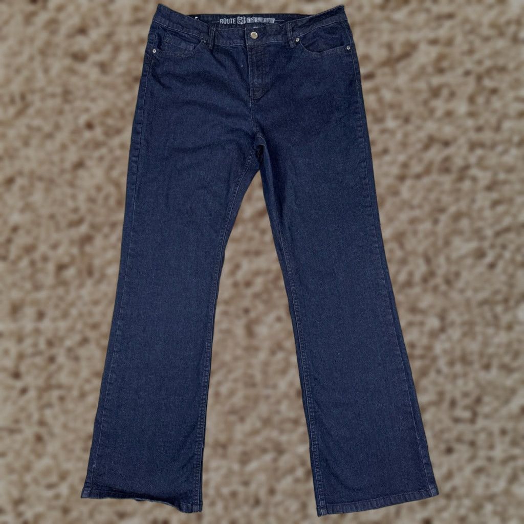 Route 66 VINTAGE Route 66 Jeans Womens 32 Blue Denim Dark Wash Slim Bootcut Mid Rise Cotton 32x30 Jeans Women Slim Bootcut 32 Blue Denim Dark Wash Size 24" / US 00 / IT 34 - 1 Thumbnail