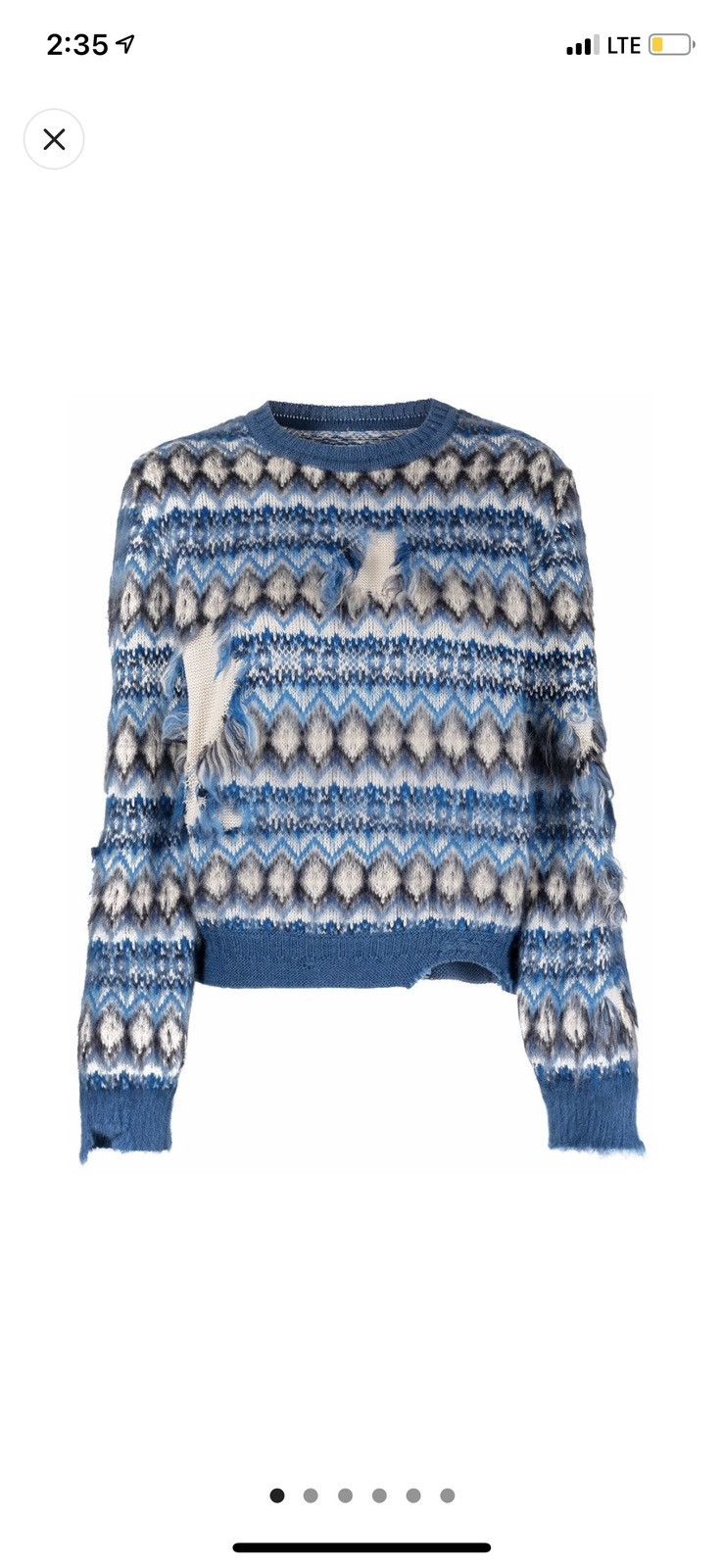 Maison Margiela FW/22 Fair Isle Wool distressed Sweater Size US L / EU 52-54 / 3 - 11 Thumbnail