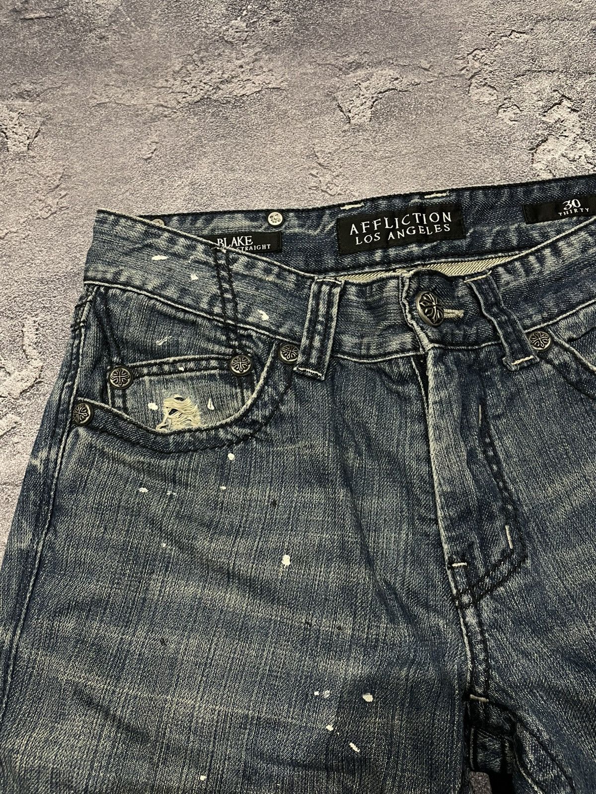 Affliction × Vintage Crazy Y2K Vintage Affliction Faded Distressed Jeans Size US 30 / EU 46 - 5 Thumbnail