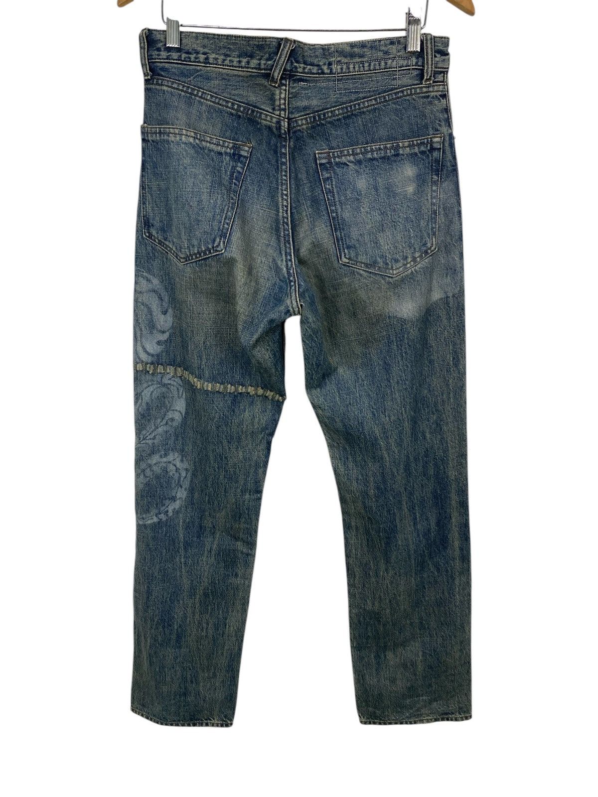 PPFM 💥jp Japanese brand X PPFM dragon distressed style jeans Size US 31 - 9 Thumbnail