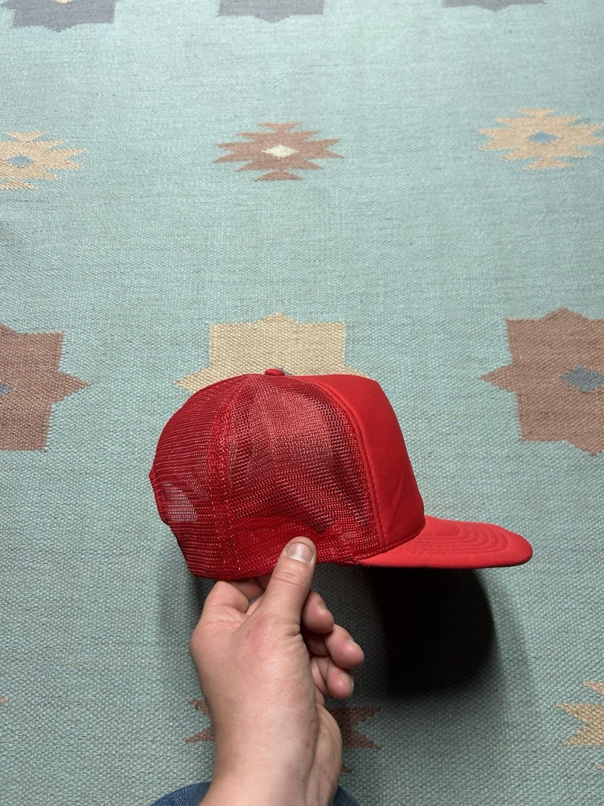 Vintage Vintage trucker hat blank crimson red SnapBack plain rope Size ONE SIZE - 9 Thumbnail