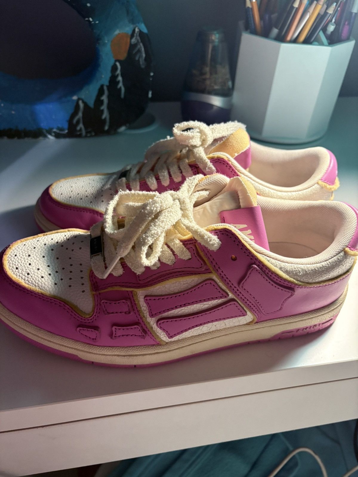 Amiri Pink AMIRI collegiate Skel top sneakers Size US 9 / IT 39 - 5 Thumbnail