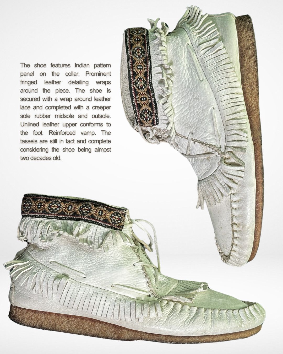 Number (N)ine × Takahiromiyashita The Soloist. F/W 2008 Navaho Fringed Desert Moccasin Boots Size US 9 / EU 42 - 2 Thumbnail