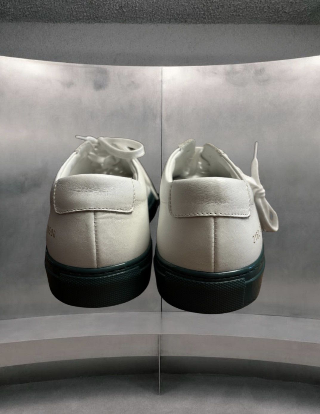 Common Projects Common Projects Achilles Low in white and teal Size US 6.5 / EU 39-40 - 3 Thumbnail