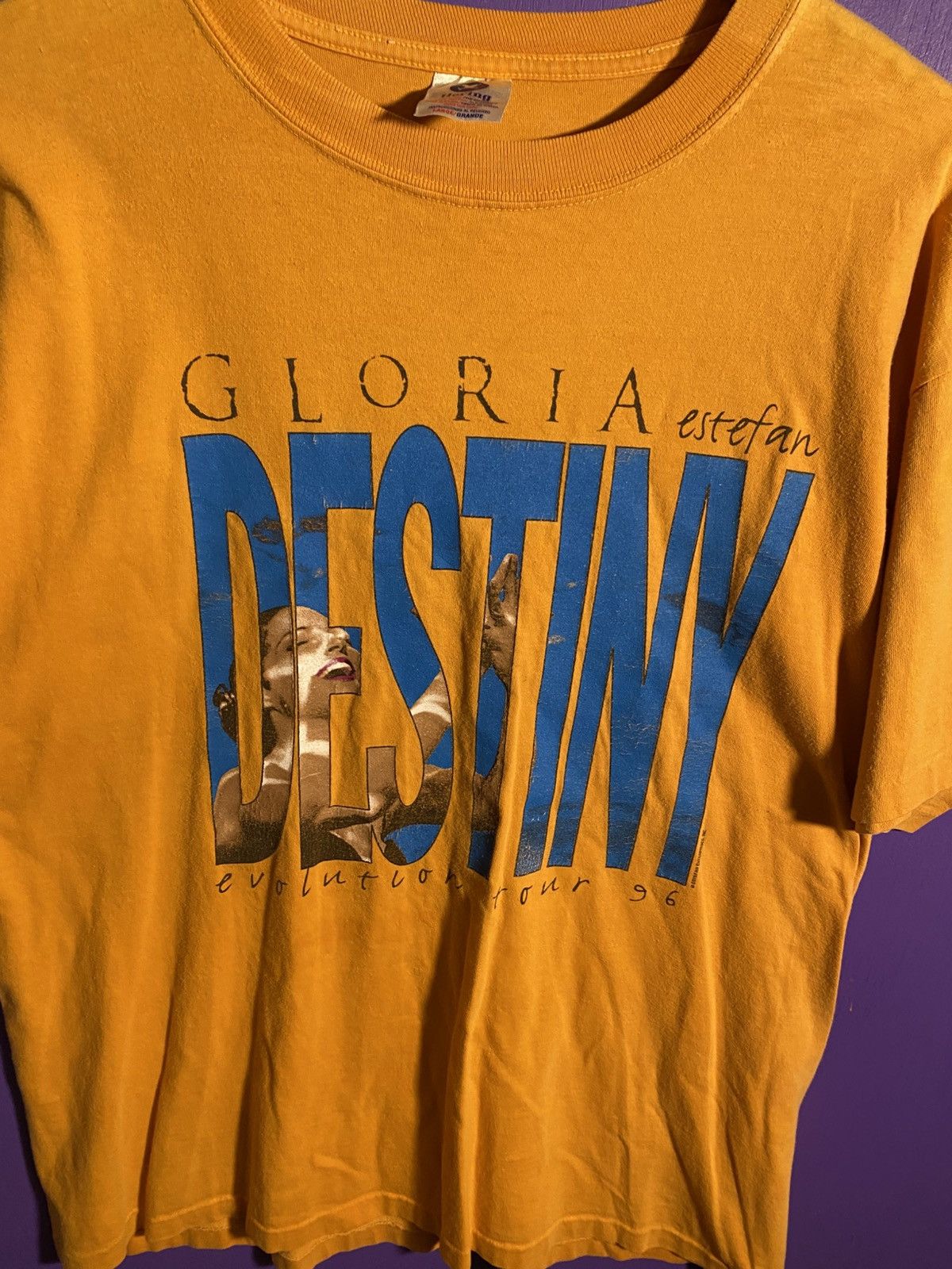 Band Tees × Vintage Vintage 1996 Gloria Estefan destiny evolution tour tee Size US L / EU 52-54 / 3 - 3 Thumbnail