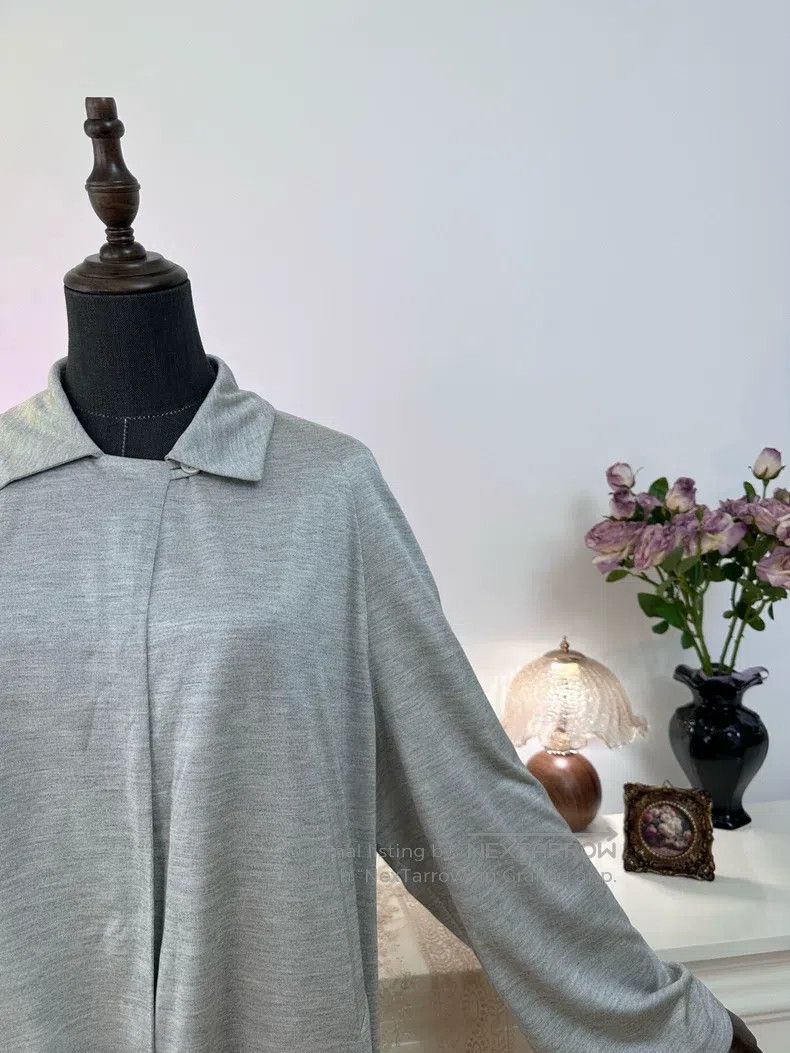Hermes Hermes Silk Long Coat, Silver Gray Size XS / US 0-2 / IT 36-38 - 5 Thumbnail
