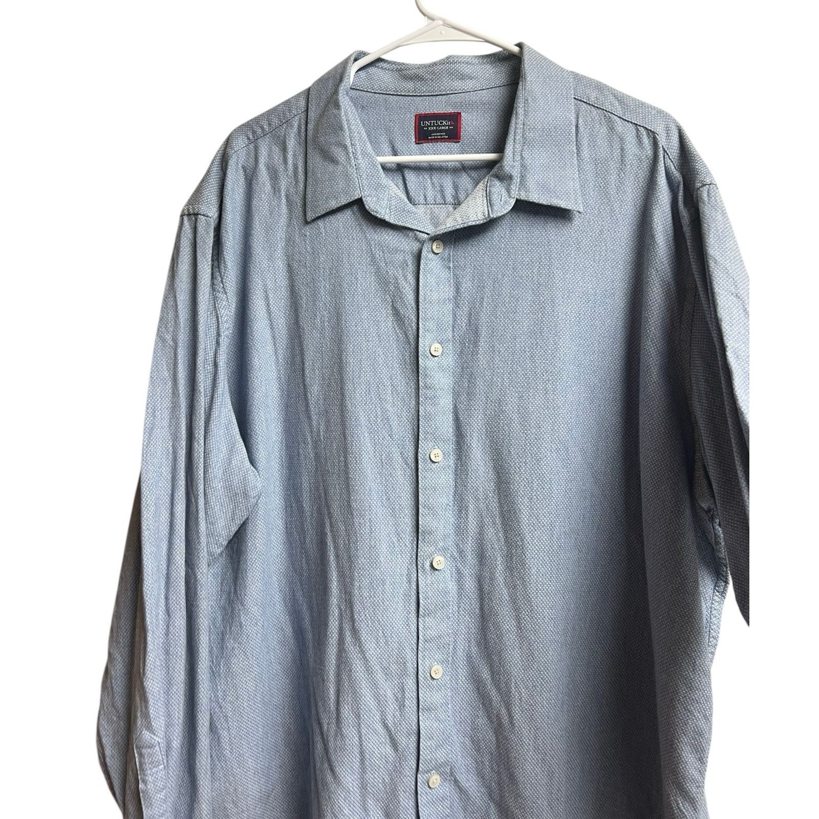 UNTUCKit UNTUCKit Priam Shirt Size XXXL Blue Textured Button Down Size US XXL / EU 58 / 5 - 2 Thumbnail