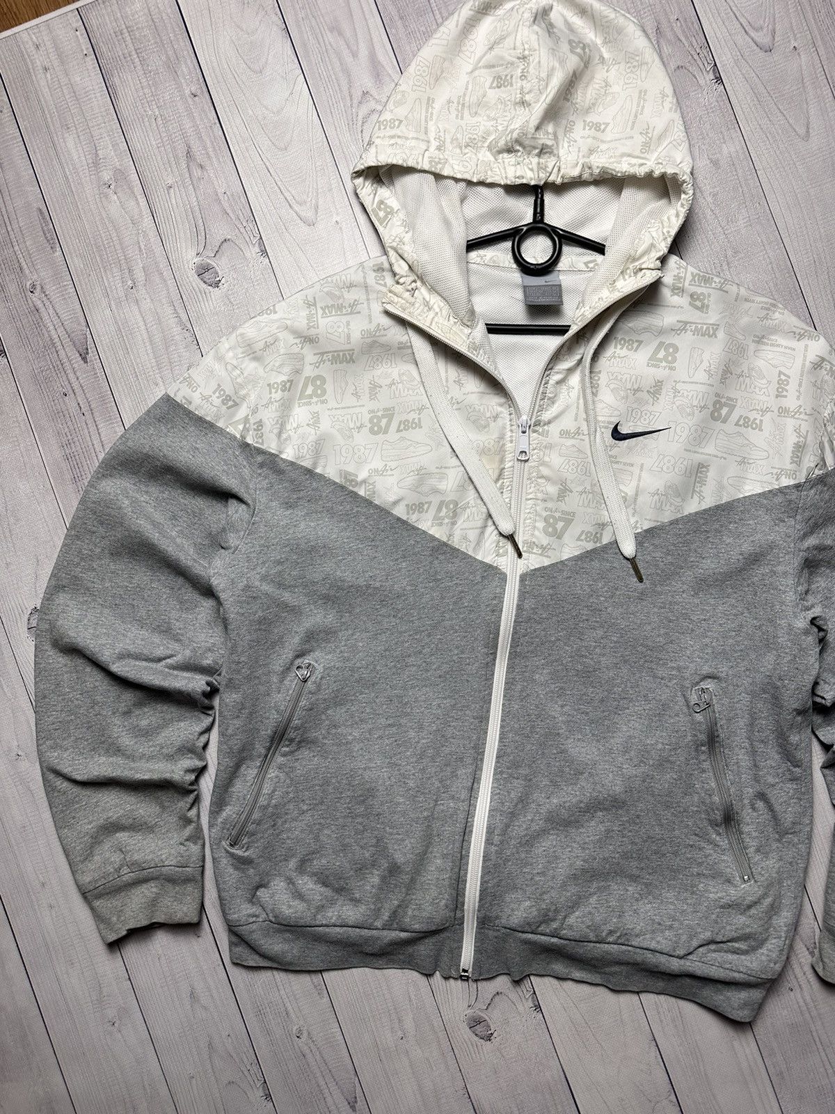 Nike × Vintage Vintage Nike zip hoodie size L logo air max 87 rare Size US L / EU 52-54 / 3 - 2 Thumbnail