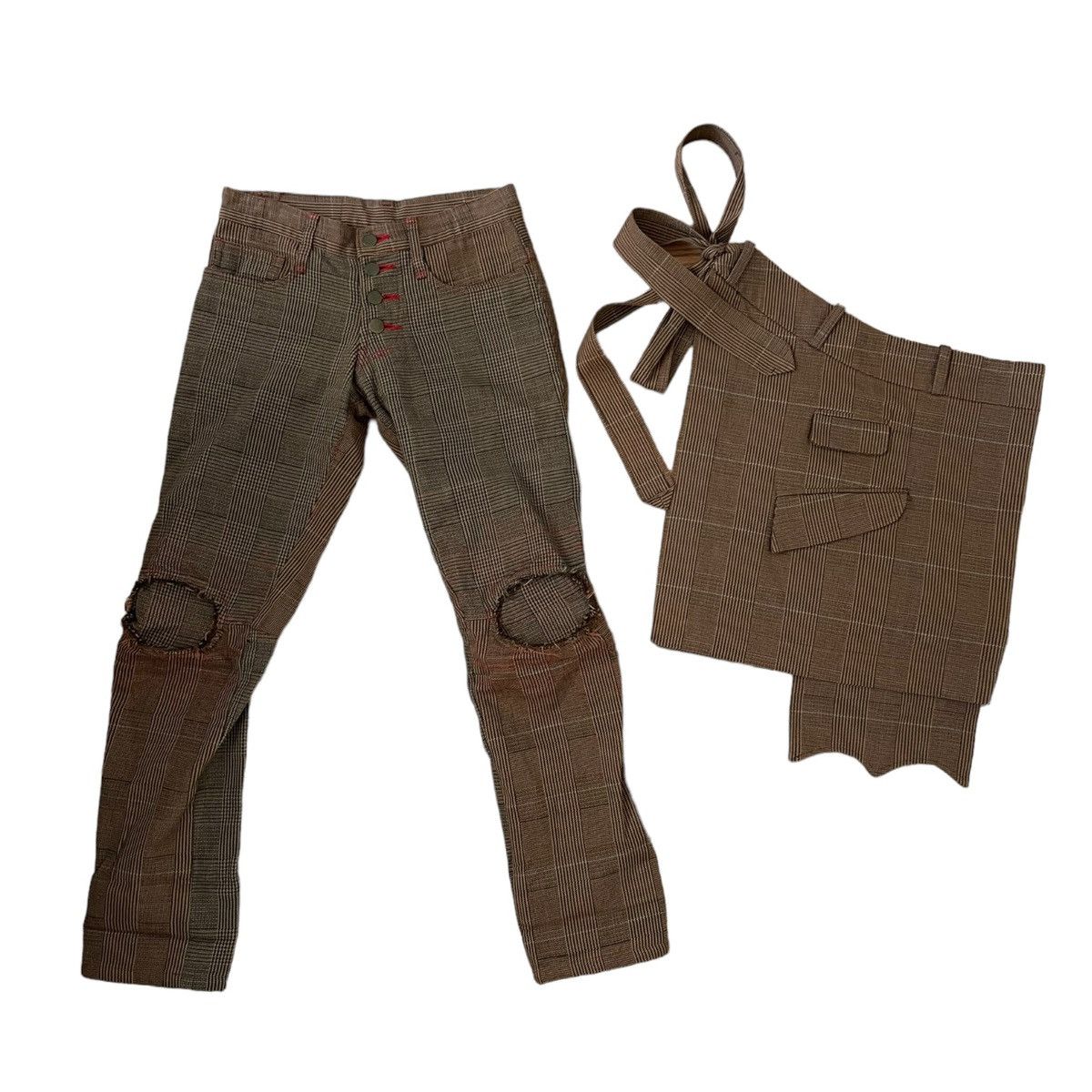 Christopher Nemeth Christopher nemeth plaid pants w apron Size US 27 - 7 Thumbnail