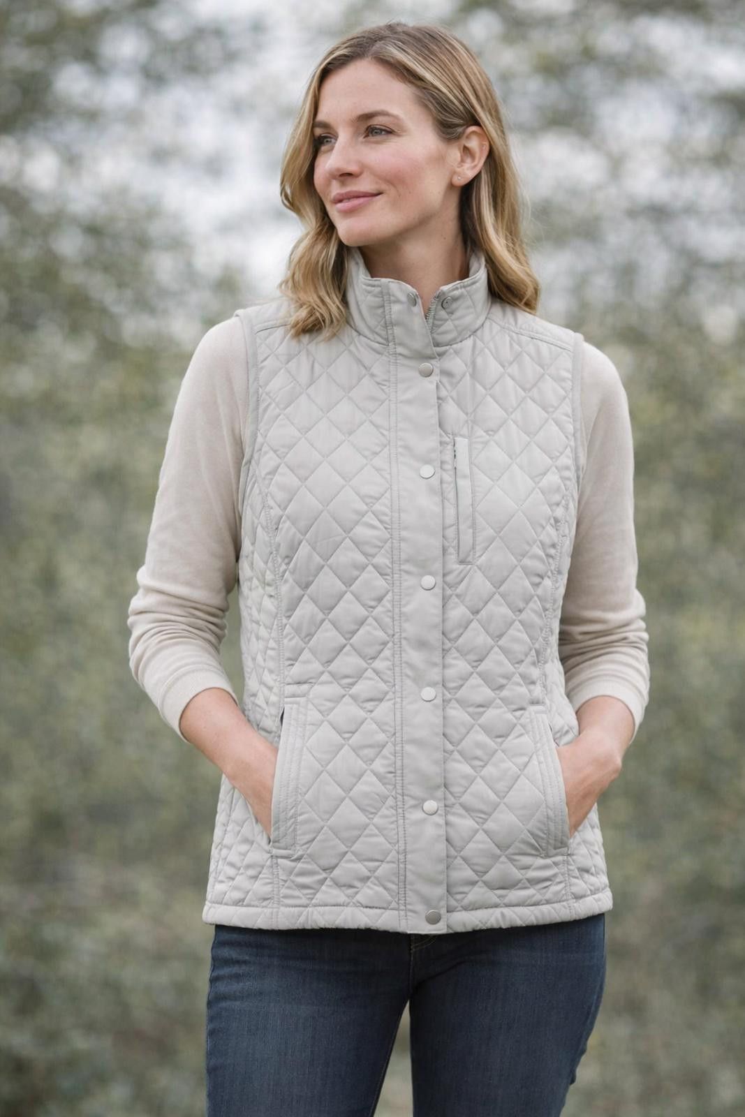 Orvis Orvis Quilted Vest – Women’s Medium – Light Gray Size M / US 6-8 / IT 42-44 - 1 Thumbnail