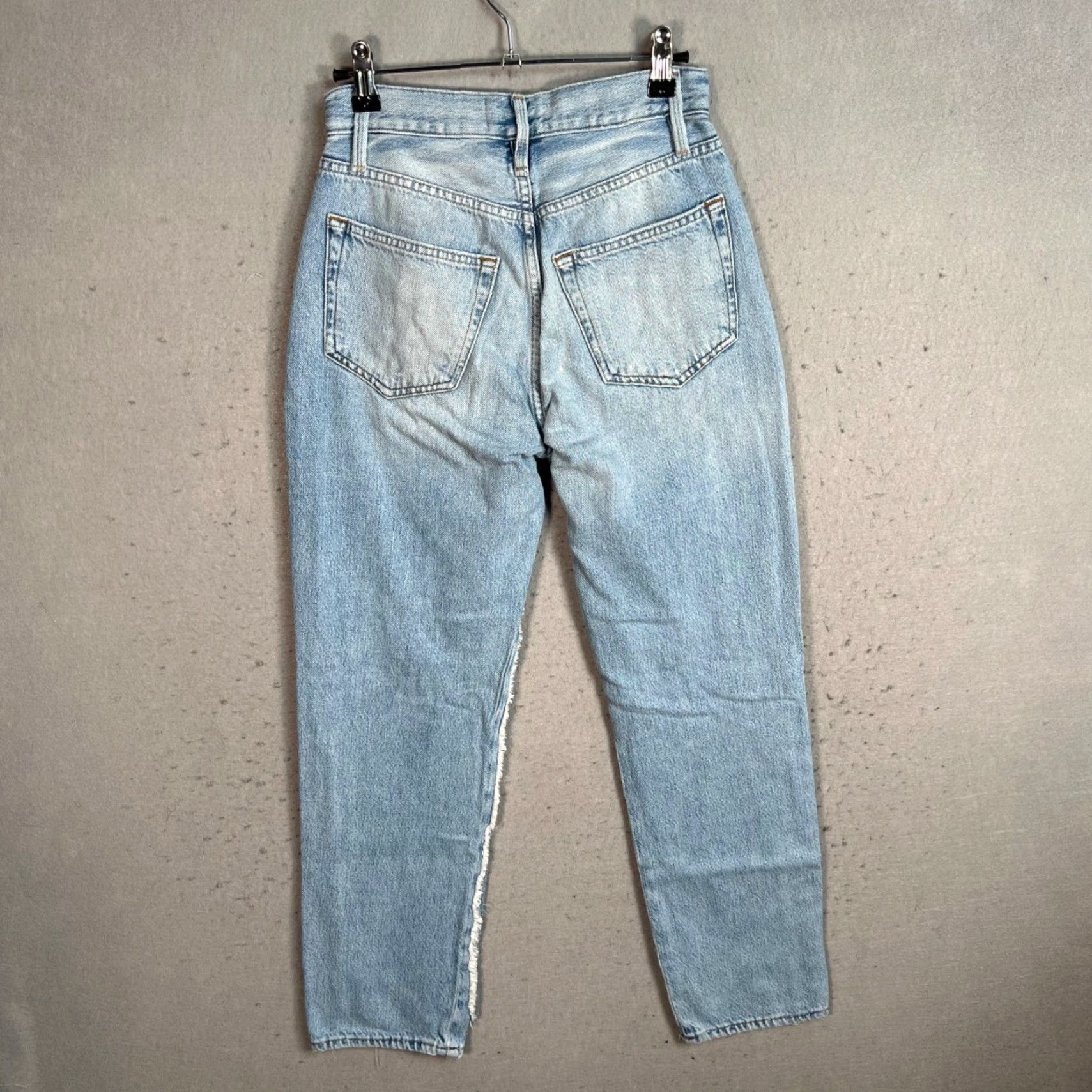 Frame VINTAGE FRAME Distressed Tapered Leg Jeans Size 24 Light Wash Denim Womens Size 42" / US 20 - 2 Thumbnail
