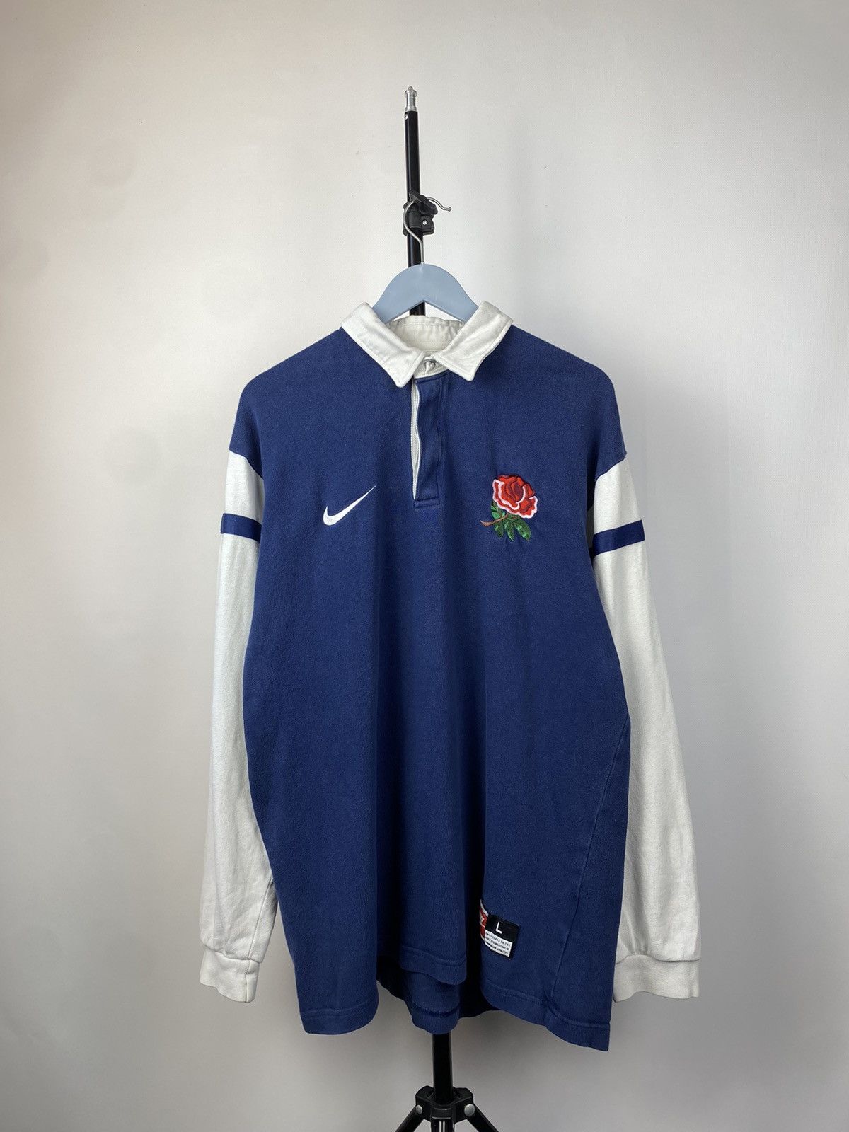 Nike × Vintage Vintage 90s Nike rugby England 🏴󠁧󠁢󠁥󠁮󠁧󠁿 Y2K Travis Scott style Size US L / EU 52-54 / 3 - 1 Thumbnail
