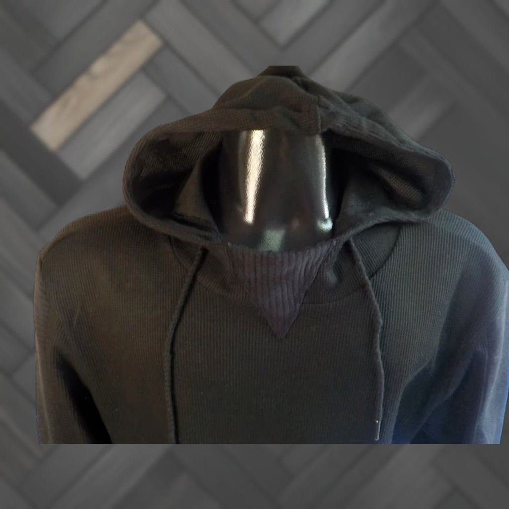 Other AMONGST OTHERS Mens Pullover Hooded Waffle Weave Sweater Black SZ LARGE Size US L / EU 52-54 / 3 - 1 Thumbnail